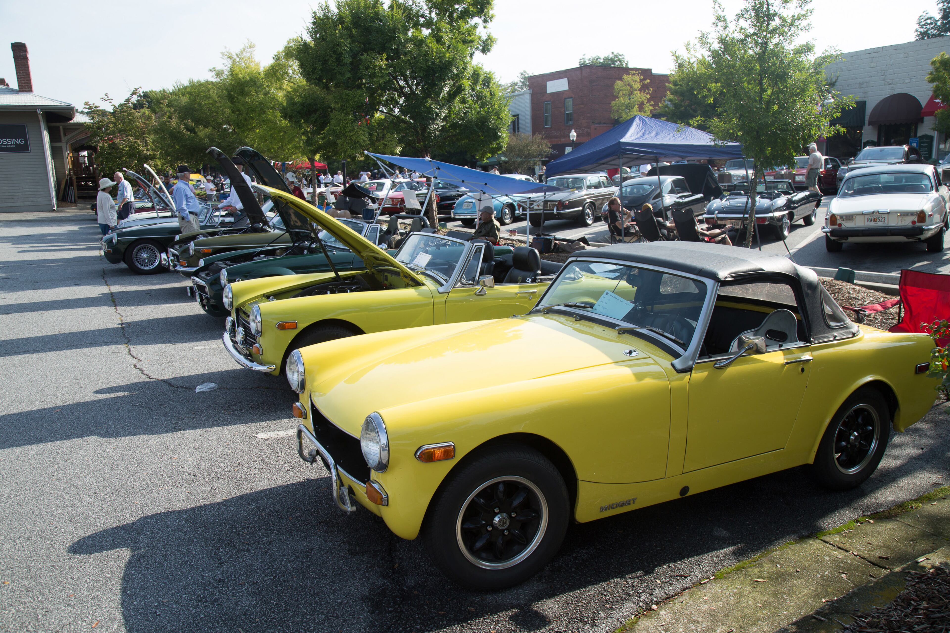 A 1971 MG Midget was among the vehicles on display at the 8th annual Atlanta British Car Fayre in downtown Norcross on Saturday, Sept. 8, 2018. (Photo: STEVE SCHAEFER / SPECIAL TO THE AJC)