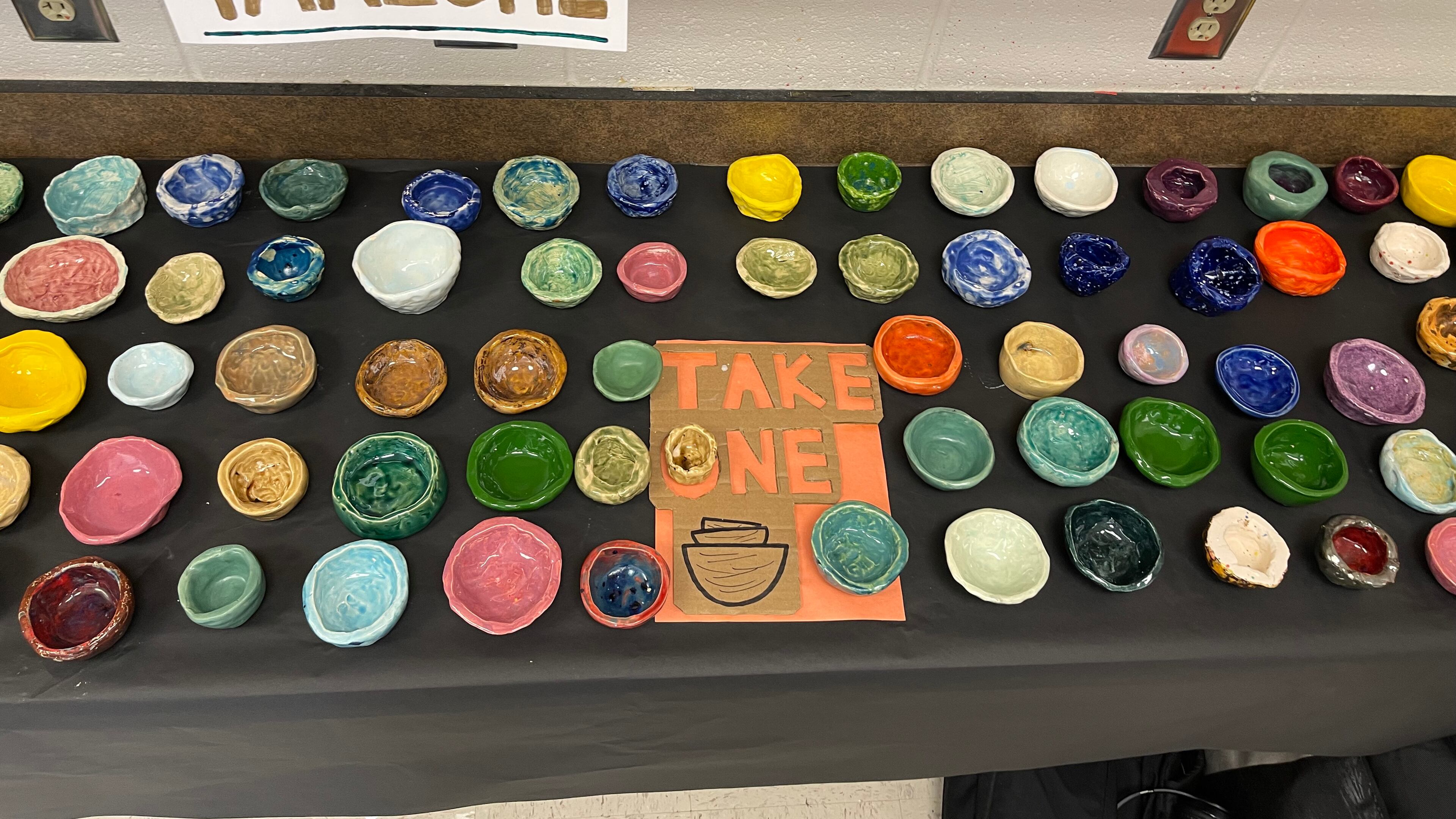 Students in River Ridge's National Arts Honor Society created ceramic bowls as part of an outreach to raise awareness of hunger.