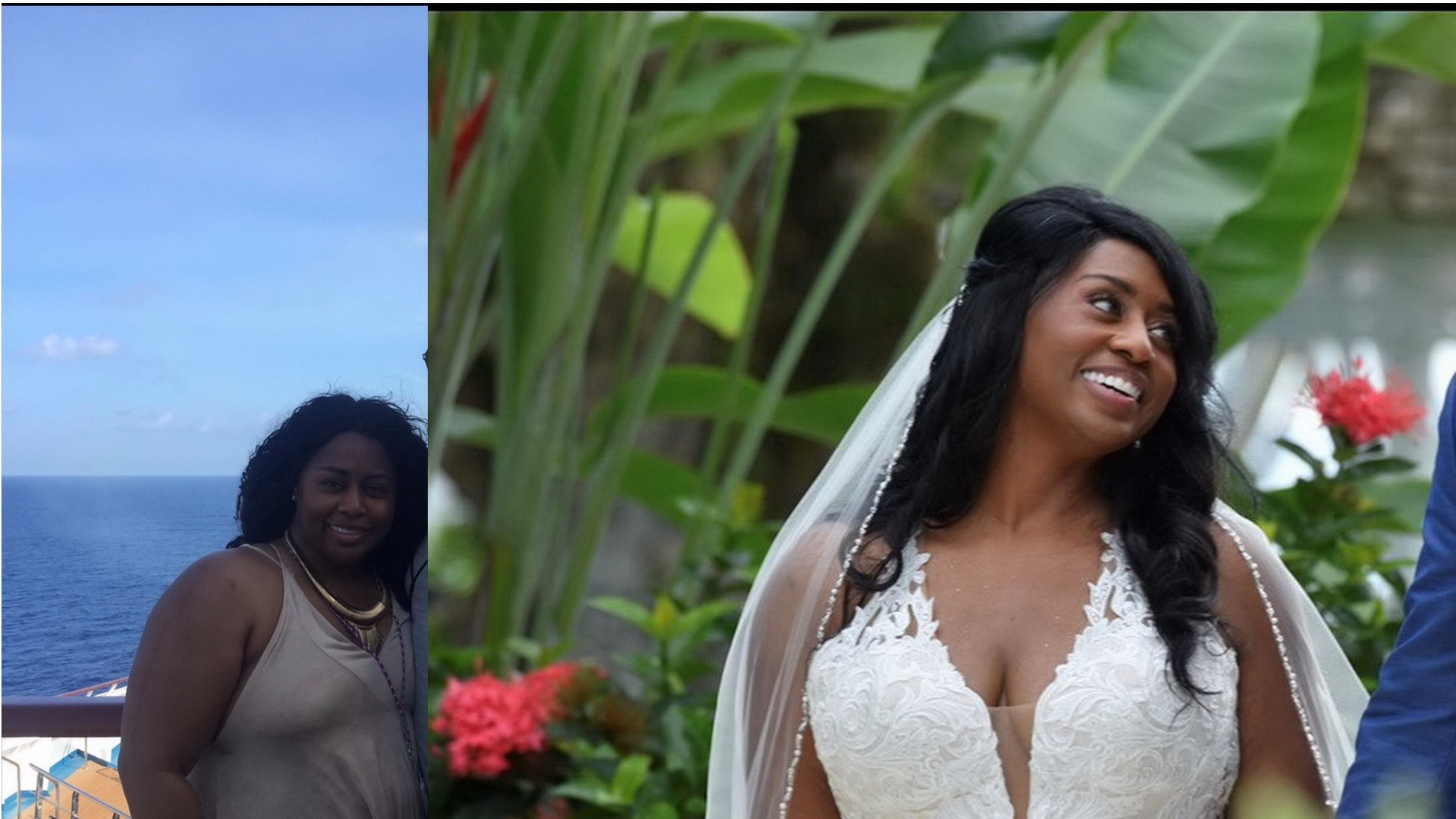 In the photo on the left, taken in June 2018, Jorina Preyan Hill weighed 230 pounds. In the photo on the right, taken in August, she weighed 181 pounds. (Photos contributed by Jorina Preyan Hill)