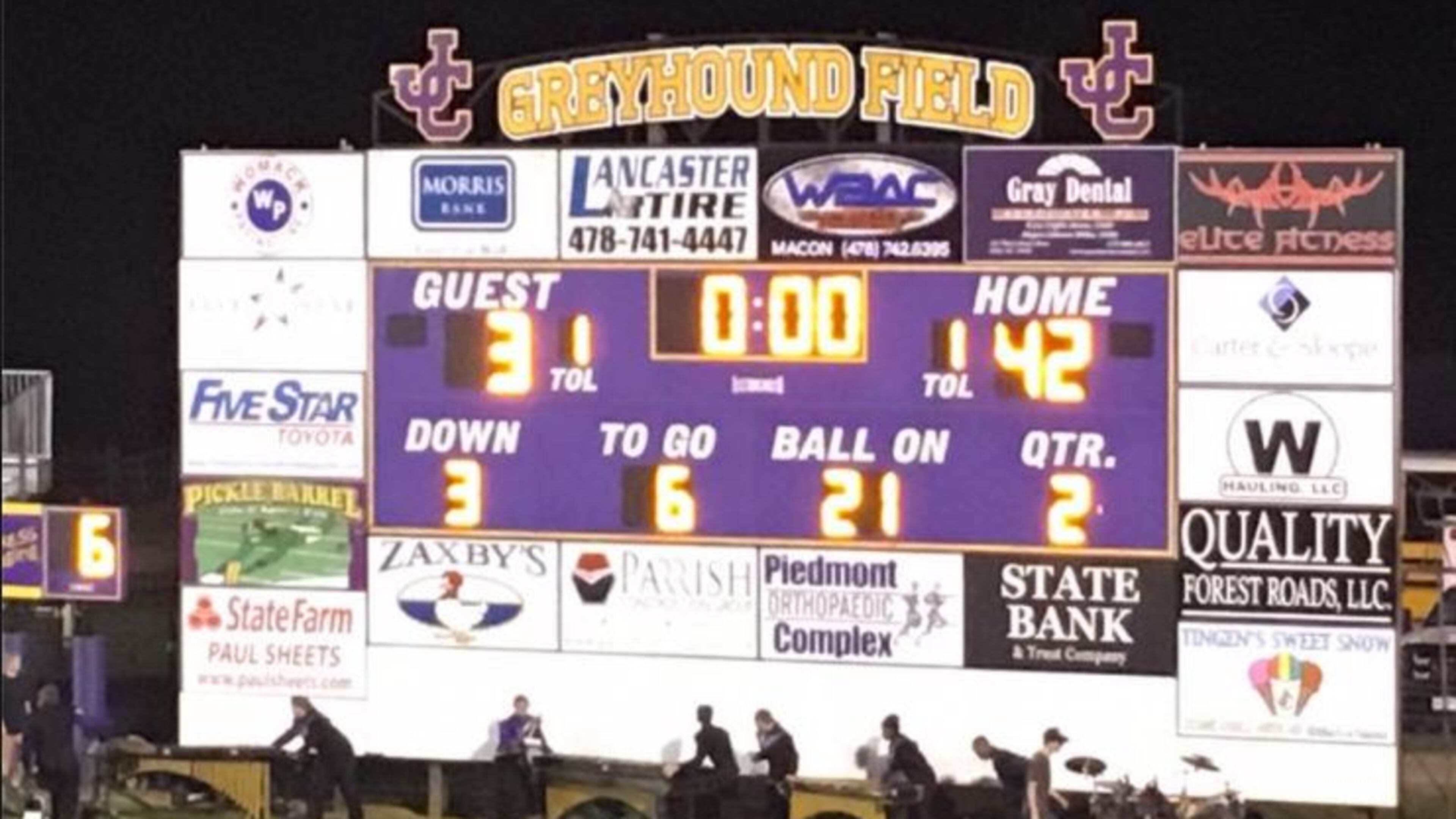 The Jones County scoreboard has been busy this season. (Photo courtesy Jones County Facebook page)