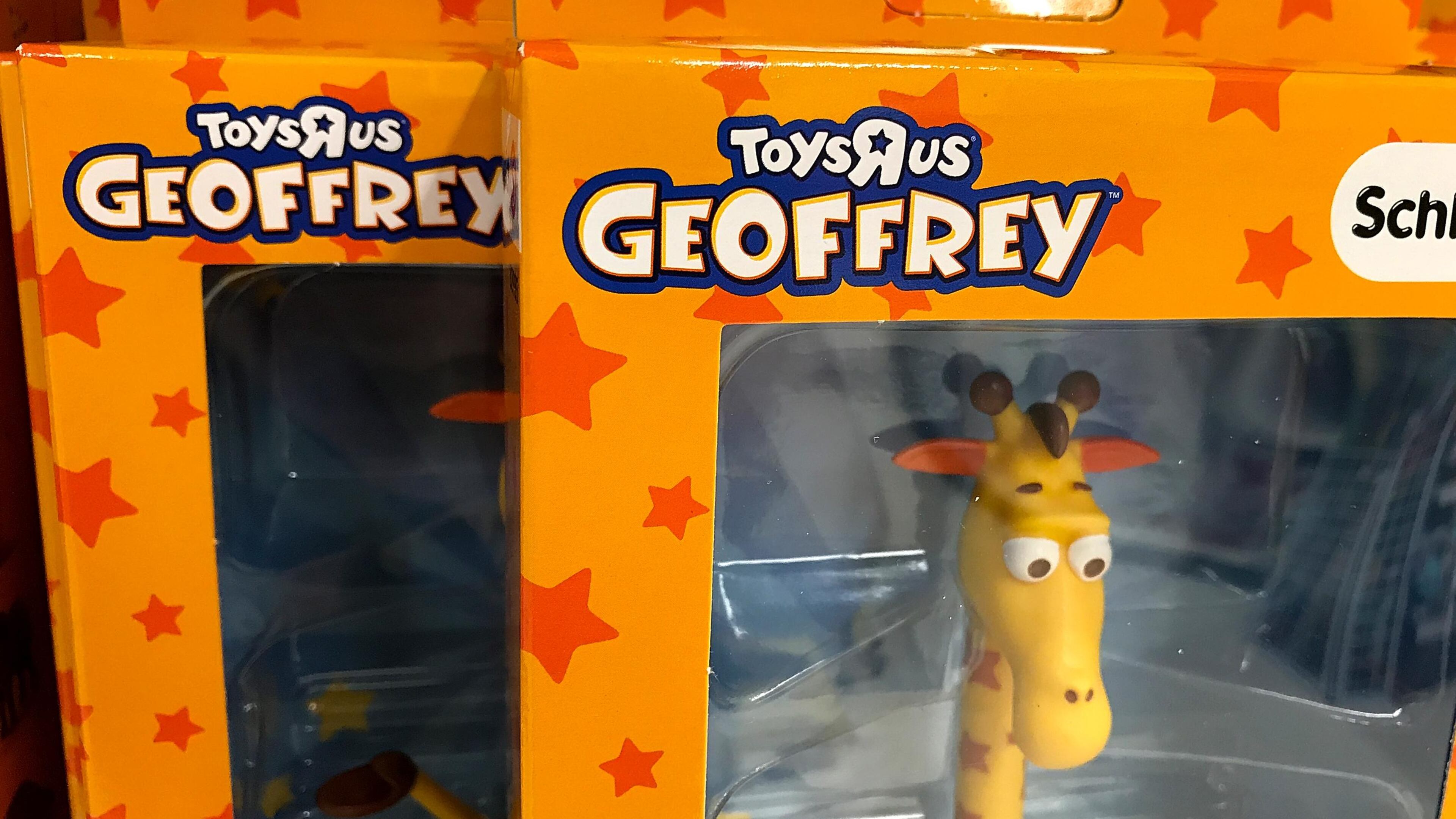 A Geoffrey toy is is displayed inside of a Toys R' Us store on September 19, 2017.