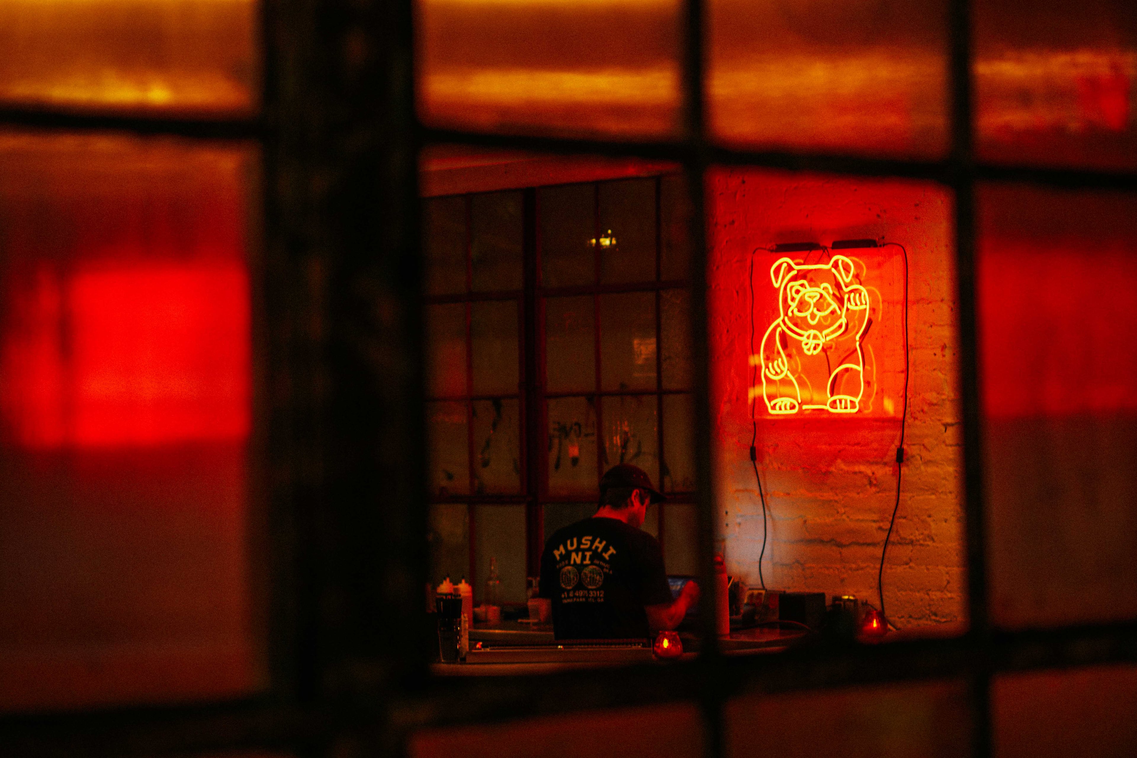 The interior of Mushi Ni is stripped back and lo-fi, yet full of personality. (Courtesy of Drew Perlmutter/Mushi Ni)