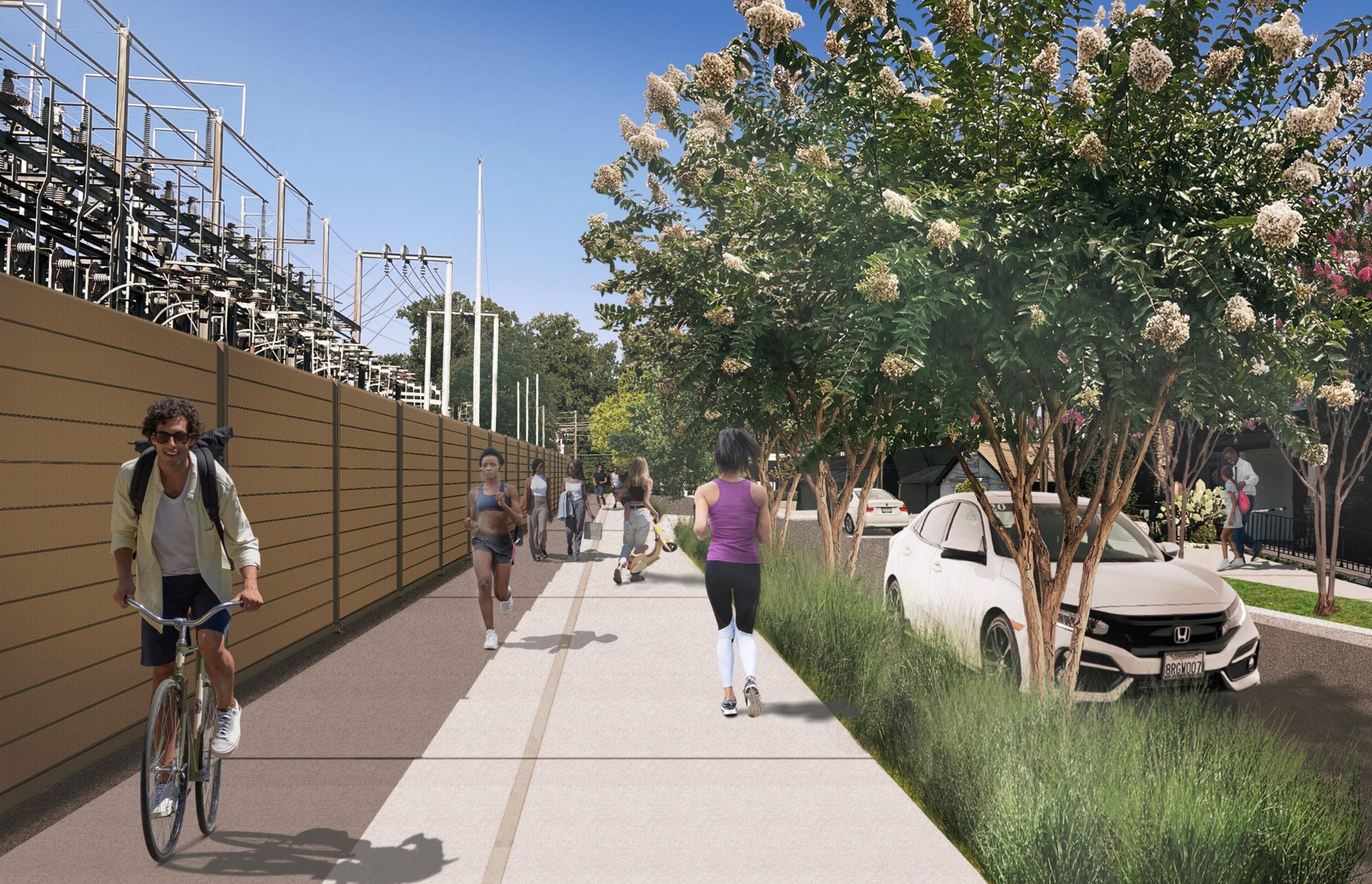 This is a rendering of a planned segment of the Atlanta Beltline Northwest Trail through Buckhead. The trail segment is slated for the former Elleven45 Lounge property. (Courtesy of Atlanta Beltline)