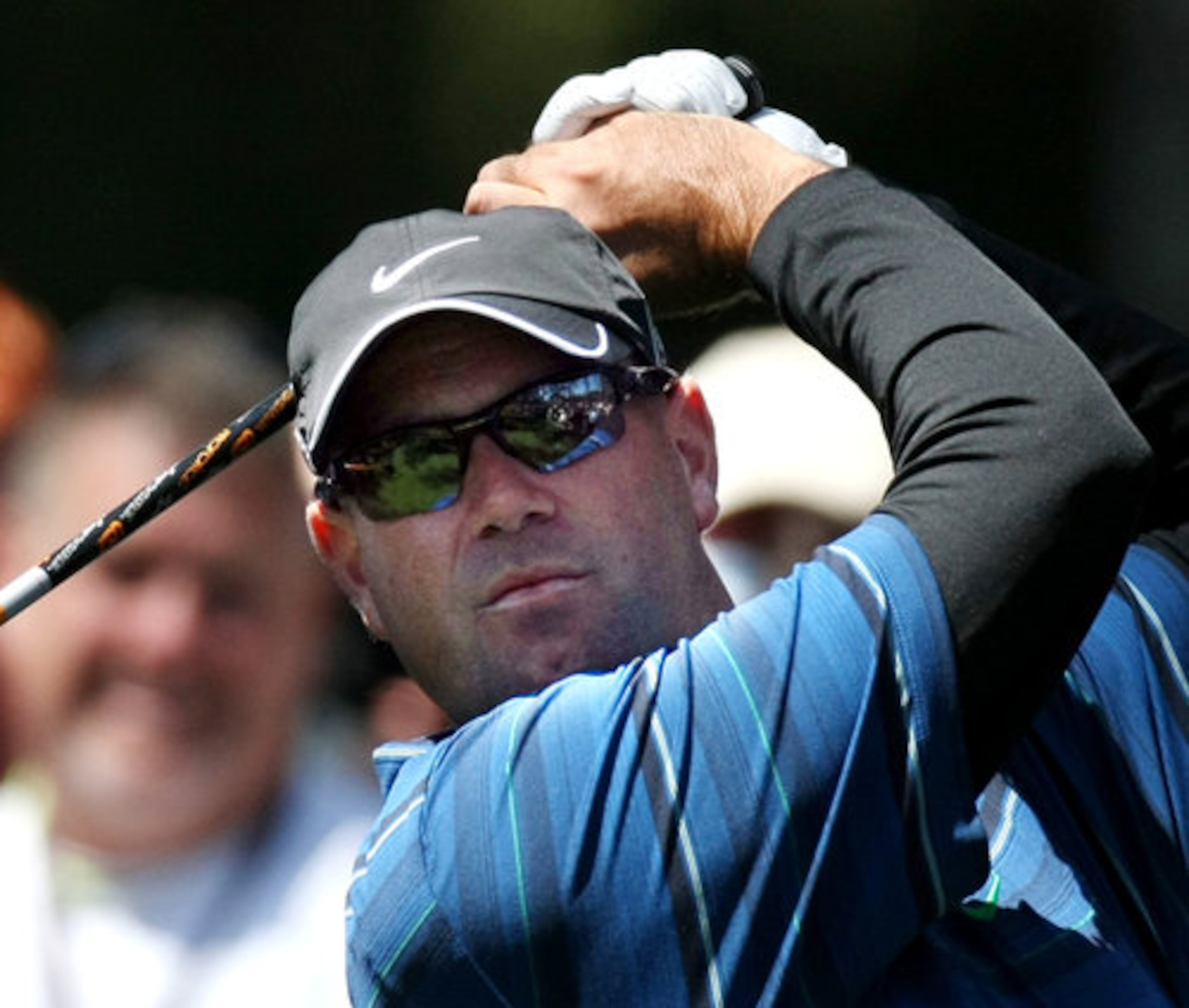 Stewart Cink takes a swing during this year's Masters Tournament at Augusta National. Cink has participated in 11 Masters, missing the cut twice -- including this year. His best finish was in 2008 when he tied for third.