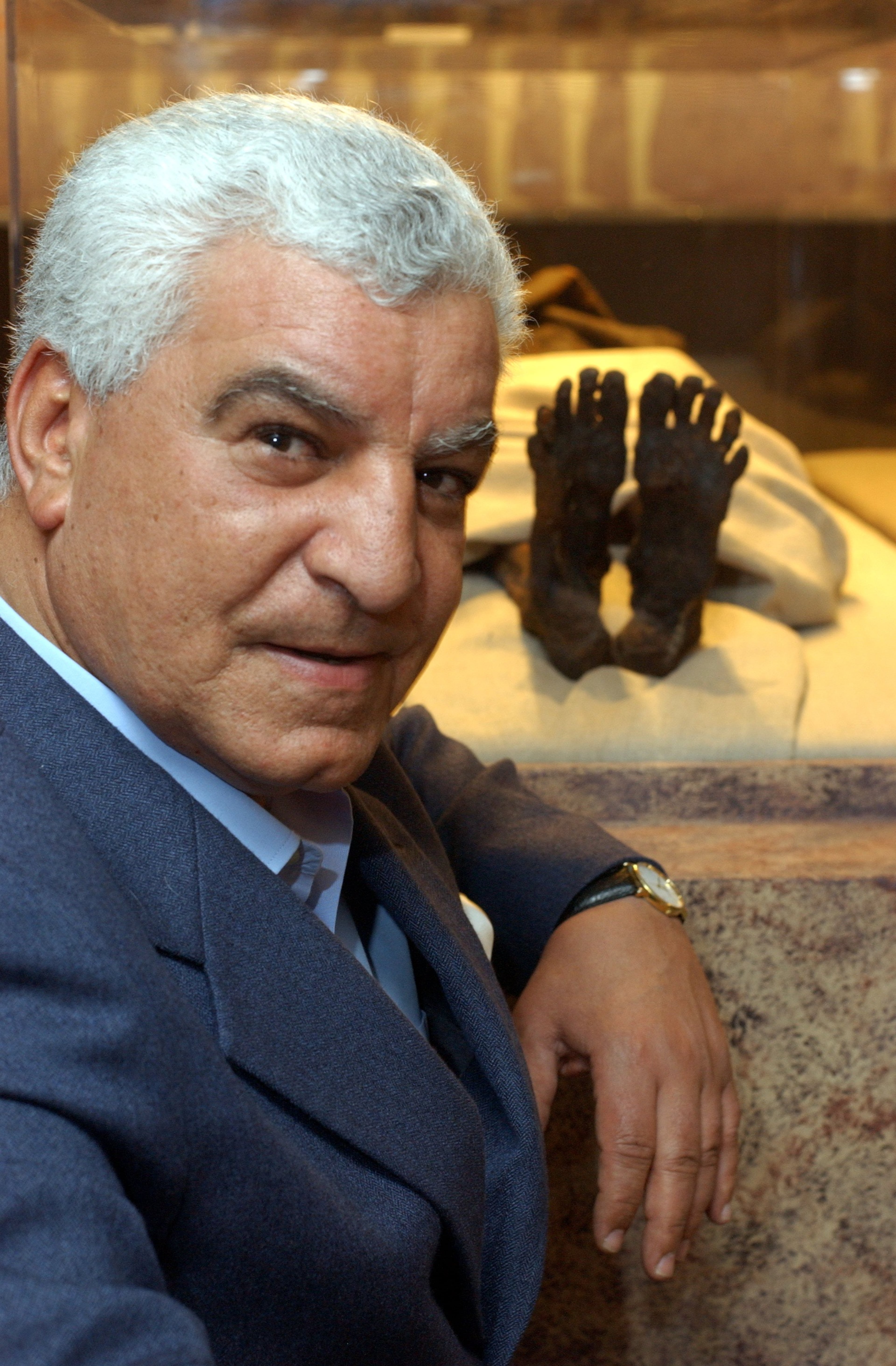 Leading Egyptologist Zahi Hawass (photographed here in 2003) will speak about the latest findings from the excavation of the Lost Pyramid at the Georgia World Congress Center June 14. (AJC staff)