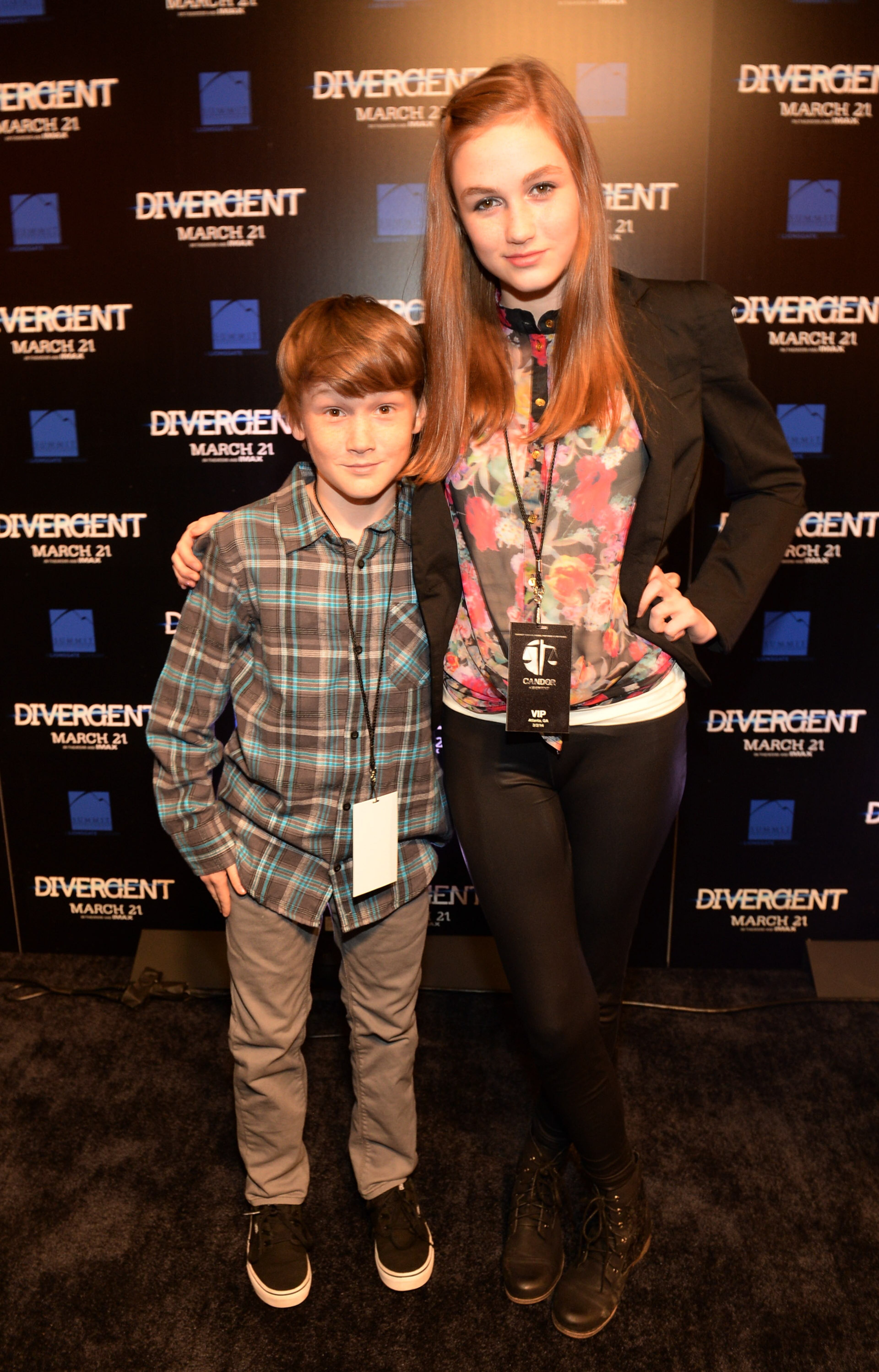 Actors Matthew and Madison Lintz attend a screening of "Divergent" March 3, 2014 at Regal Atlantic Station in Atlanta.