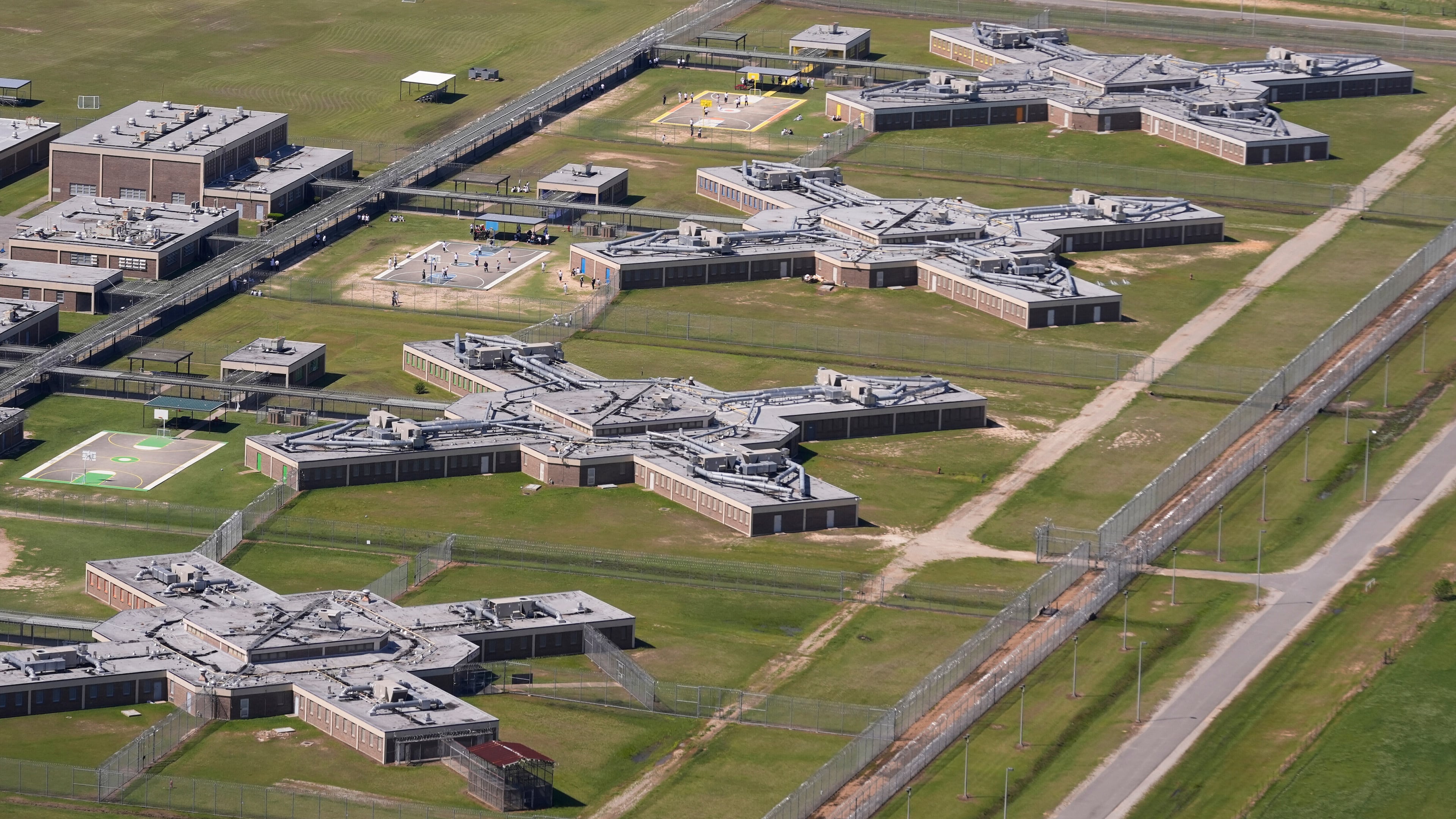 FILE - The Winn Correctional Center, an ICE detention facility, is seen in this aerial photo in Winnfield, La., April 9, 2025. (AP Photo/Gerald Herbert, File)
