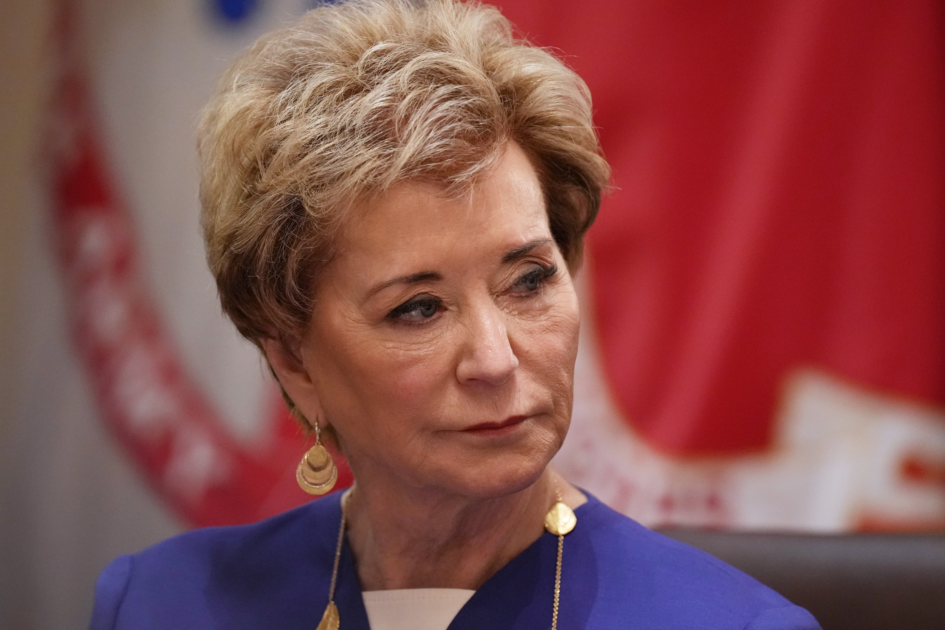 Secretary of Education Linda McMahon attends a Cabinet meeting at the White House in May. (Jacquelyn Martin/AP)