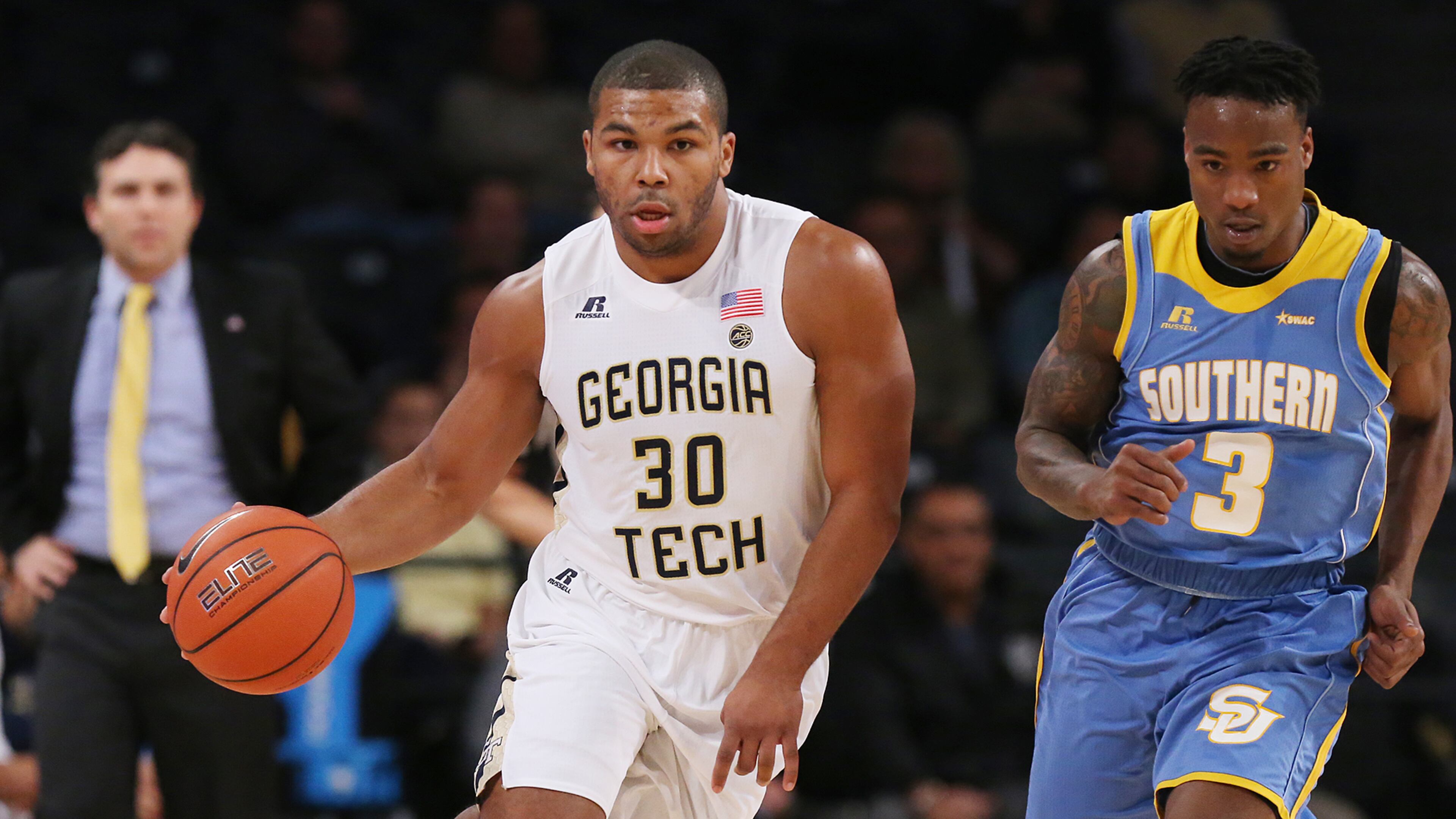 November 14, 2016, Atlanta: Georgia Tech guard Corey Heyward steals against the Southern Jaguars in an NCAA college basketball game at McCamish Pavilion on Monday, Nov. 14, 2016, in Atlanta. Curtis Compton/ccompton@ajc.com