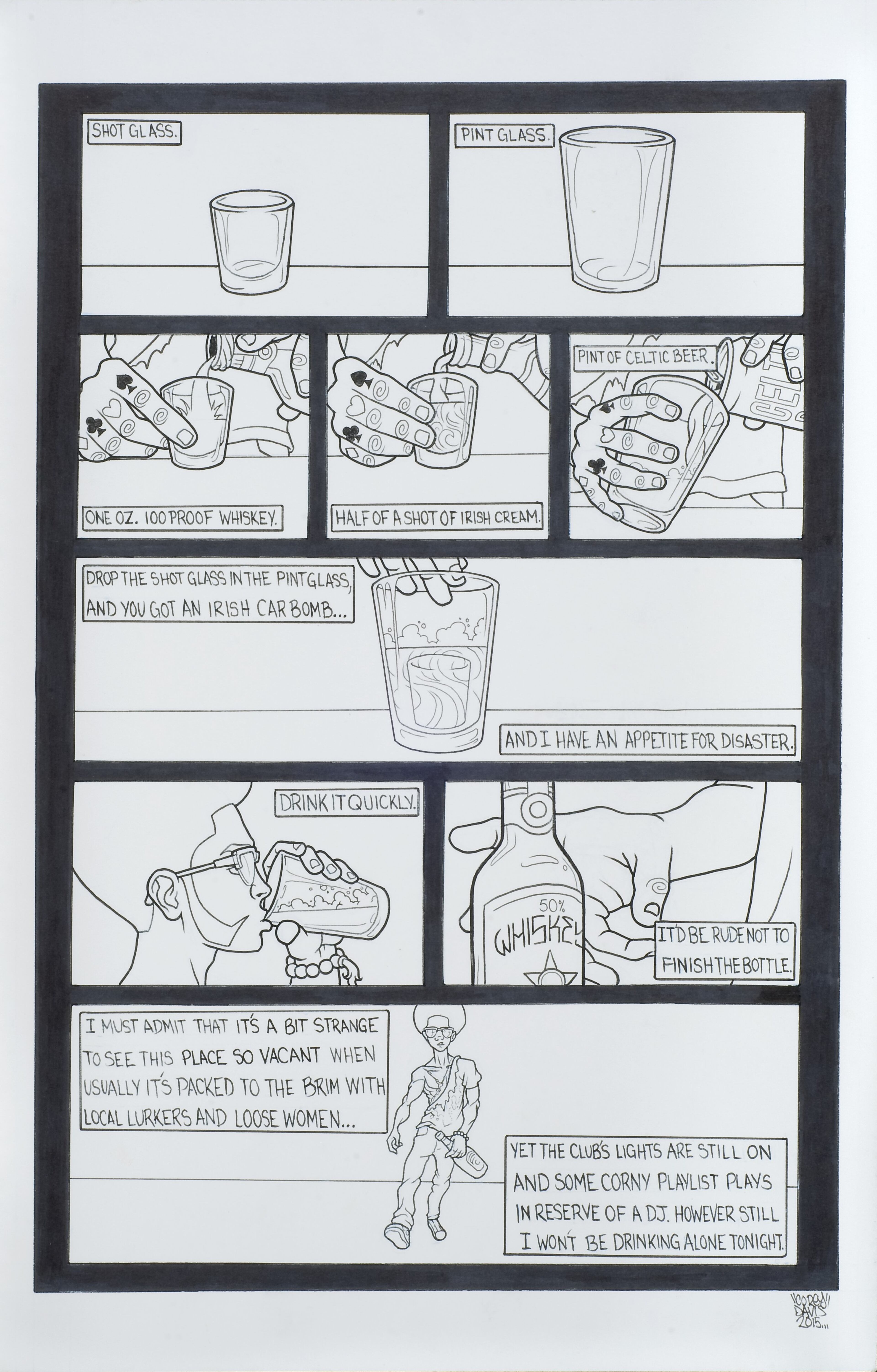 Corey Davis (American, born 1986), The Provider (Page 1), 2015, pen and ink on Bristol paper, 17 × 11 inches. High Museum of Art, Atlanta, purchase with Antinori Fund, 2015.111.