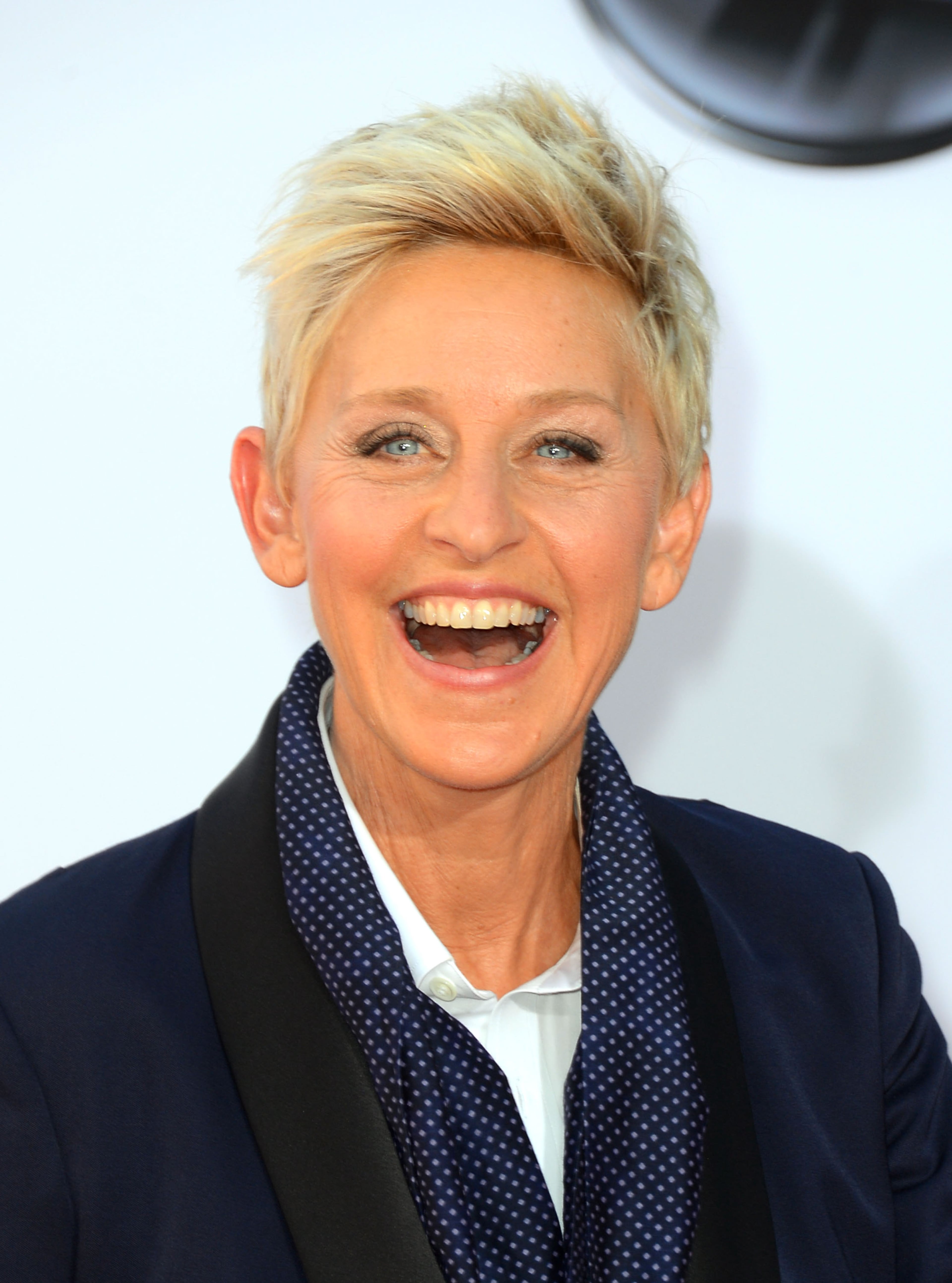 Talk show host Ellen DeGeneres arrives at the 64th annual Primetime Emmy Awards at Nokia Theatre L.A. Live on Sept. 23, 2012, in Los Angeles.
