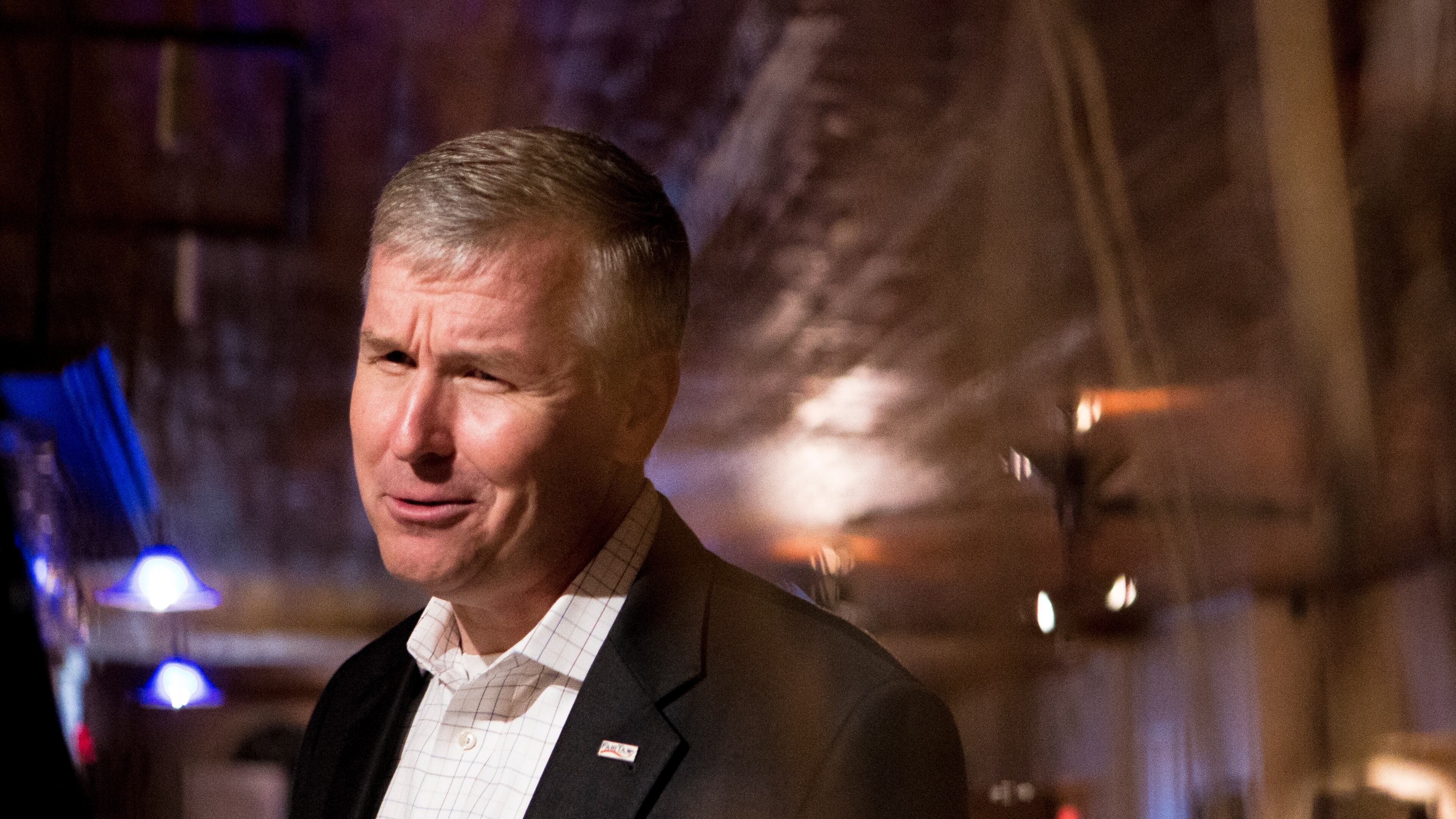 11-6-18 - Buford, GA - Representative Rob Woodall, republican incumbent for Georgia's 7th district, speaks with attendees at his watch party at Sperata Restaurant in Buford, Ga., on Tuesday, Nov. 6, 2018 (Casey Sykes for The Atlanta Journal-Constitution)