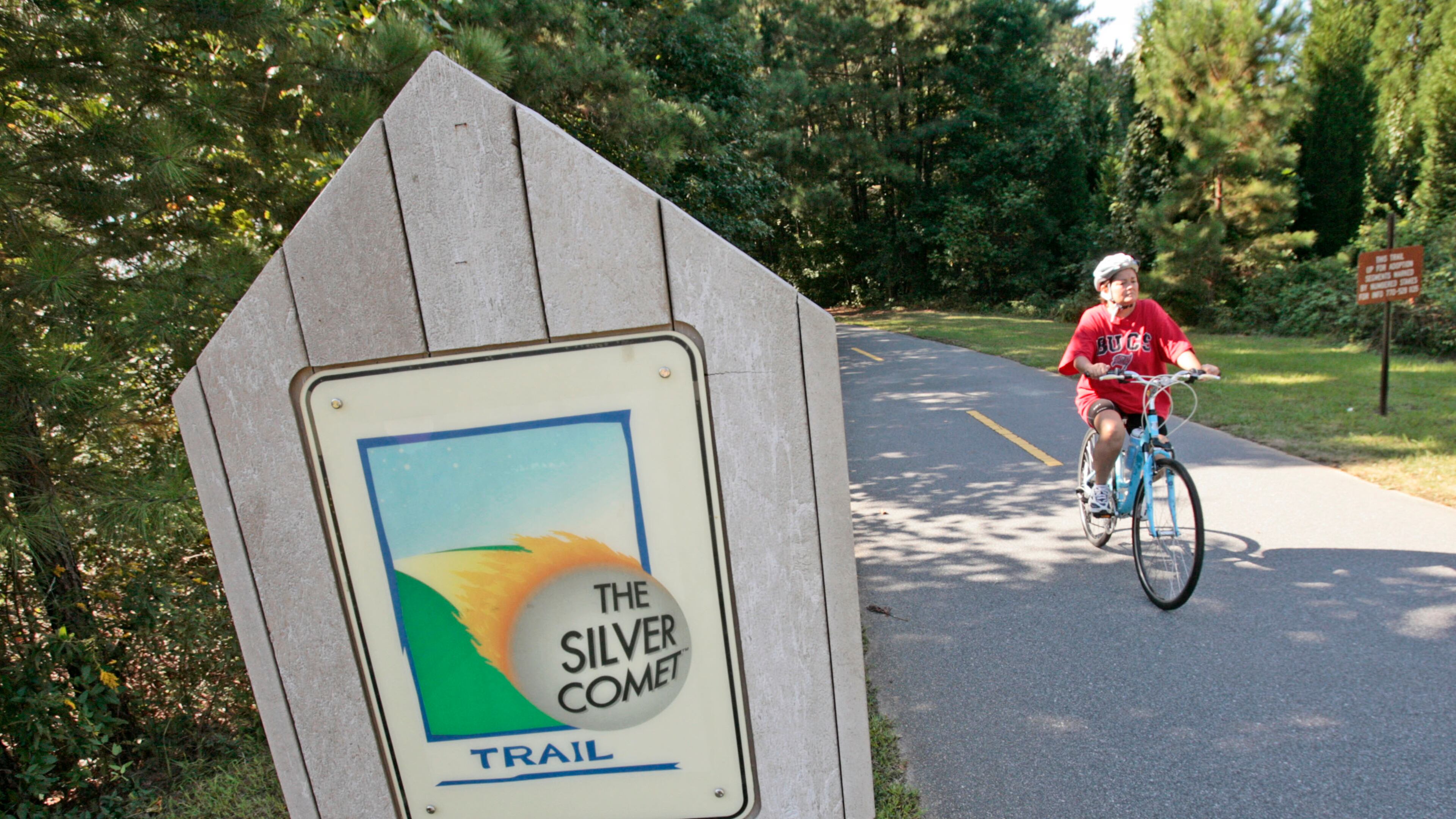 Donna Anderson, from Acworth, has been bike riding with her husband for about six months, and uses the trail regularly.