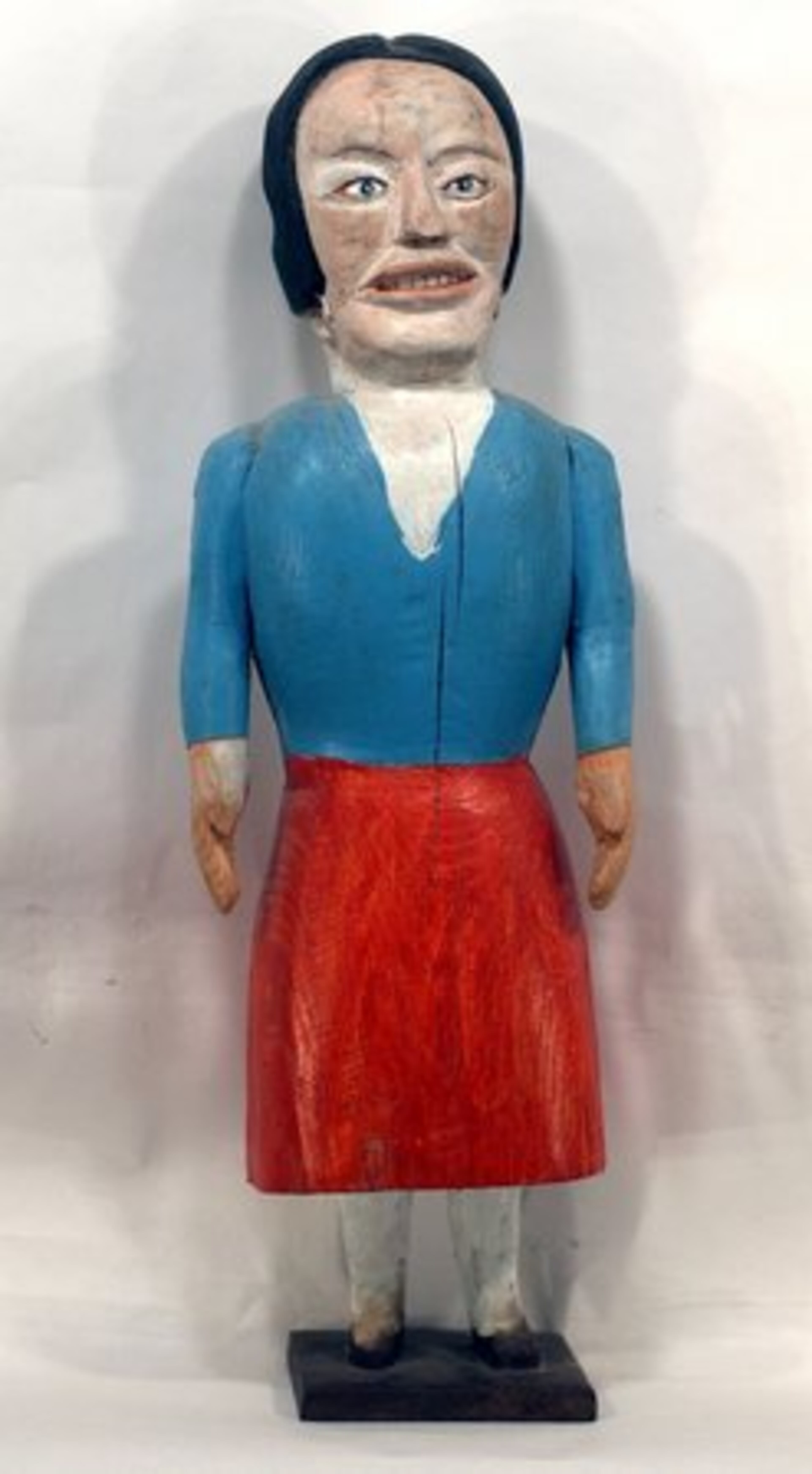 "It hardly could be further from the dressed-up, buttoned-up atmosphere of Christie's and Sotheby's," said the High's Crawley, who attends regularly. "I've never been to a tobacco auction, but I think it must be closer to that." Sculpture by S.L. Jones.