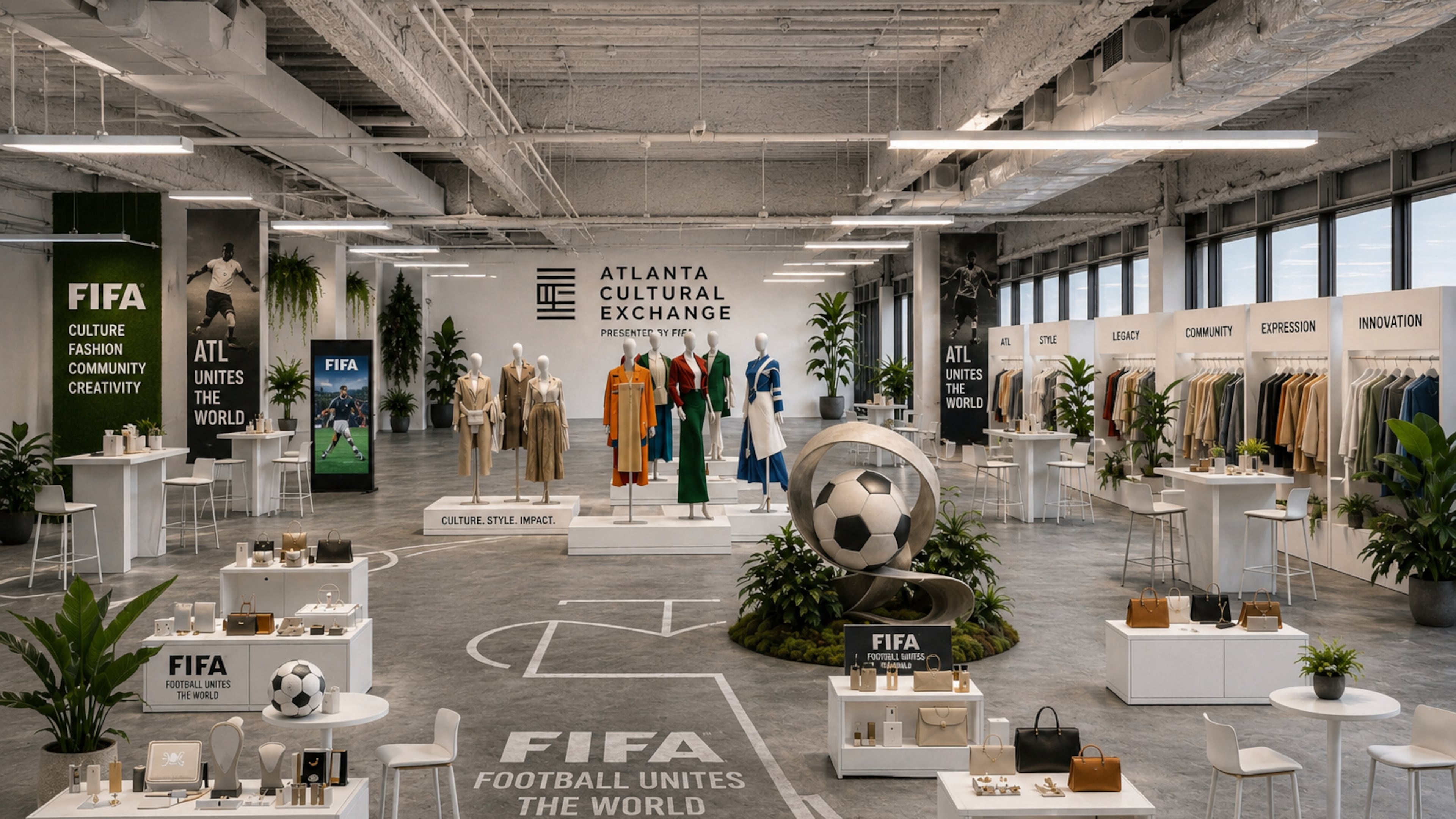 A rendering of the Atlanta Cultural Exchange, which will feature eight days of panel discussions, films and musical performances during the World Cup. (Courtesy of the Atlanta Cultural Exchange)