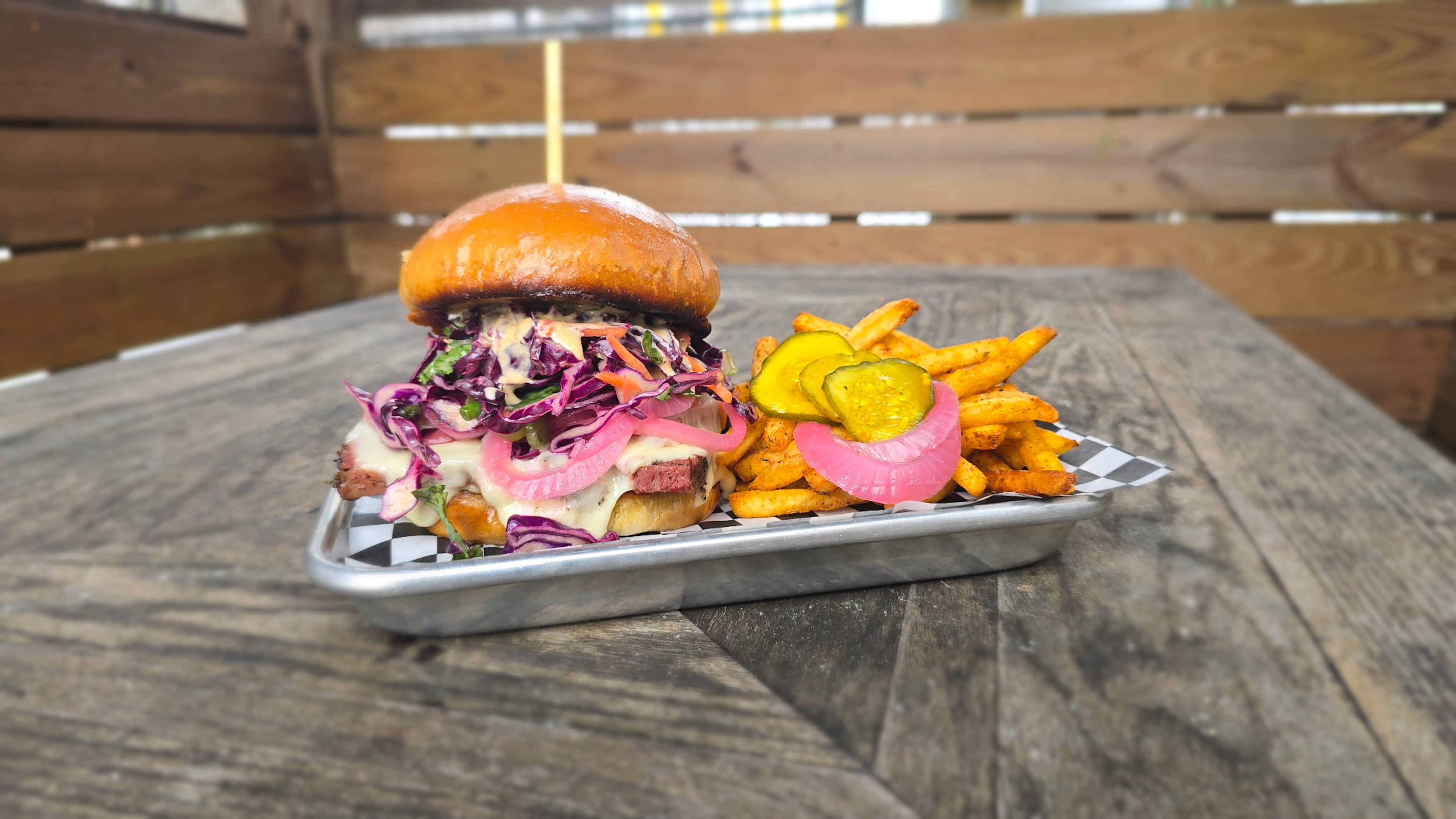 Jimmie’s Jerk BBQ jerk pastrami sandwich. (Courtesy of Jimmie’s Jerk BBQ)