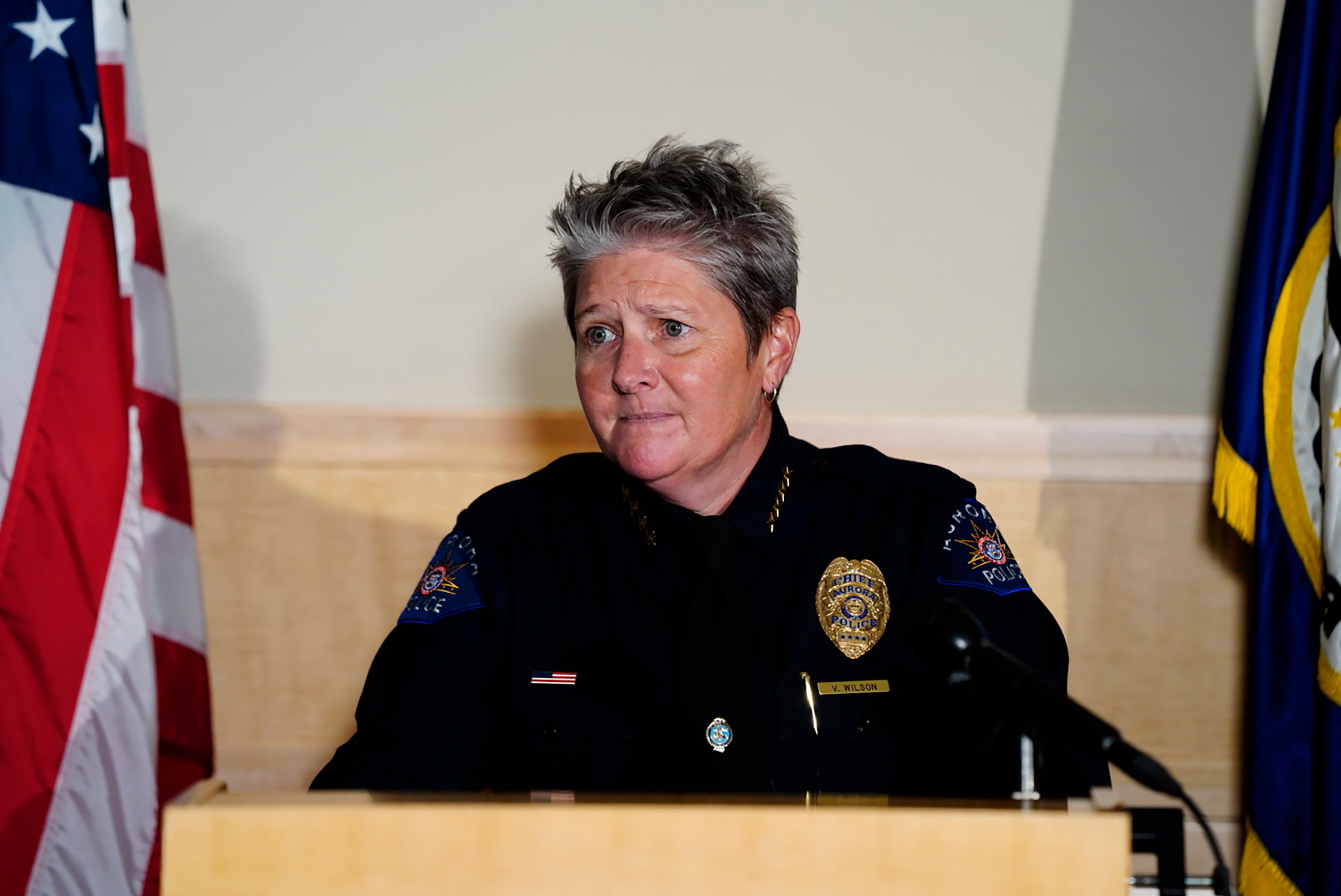 Vanessa Wilson was installed as the chief of the Aurora Police Department in a 10-1 vote Monday, becoming the first woman to hold the job. She competed with three other nationwide finalists to lead the agency in Colorado’s third-largest city, a diverse community east of Denver.