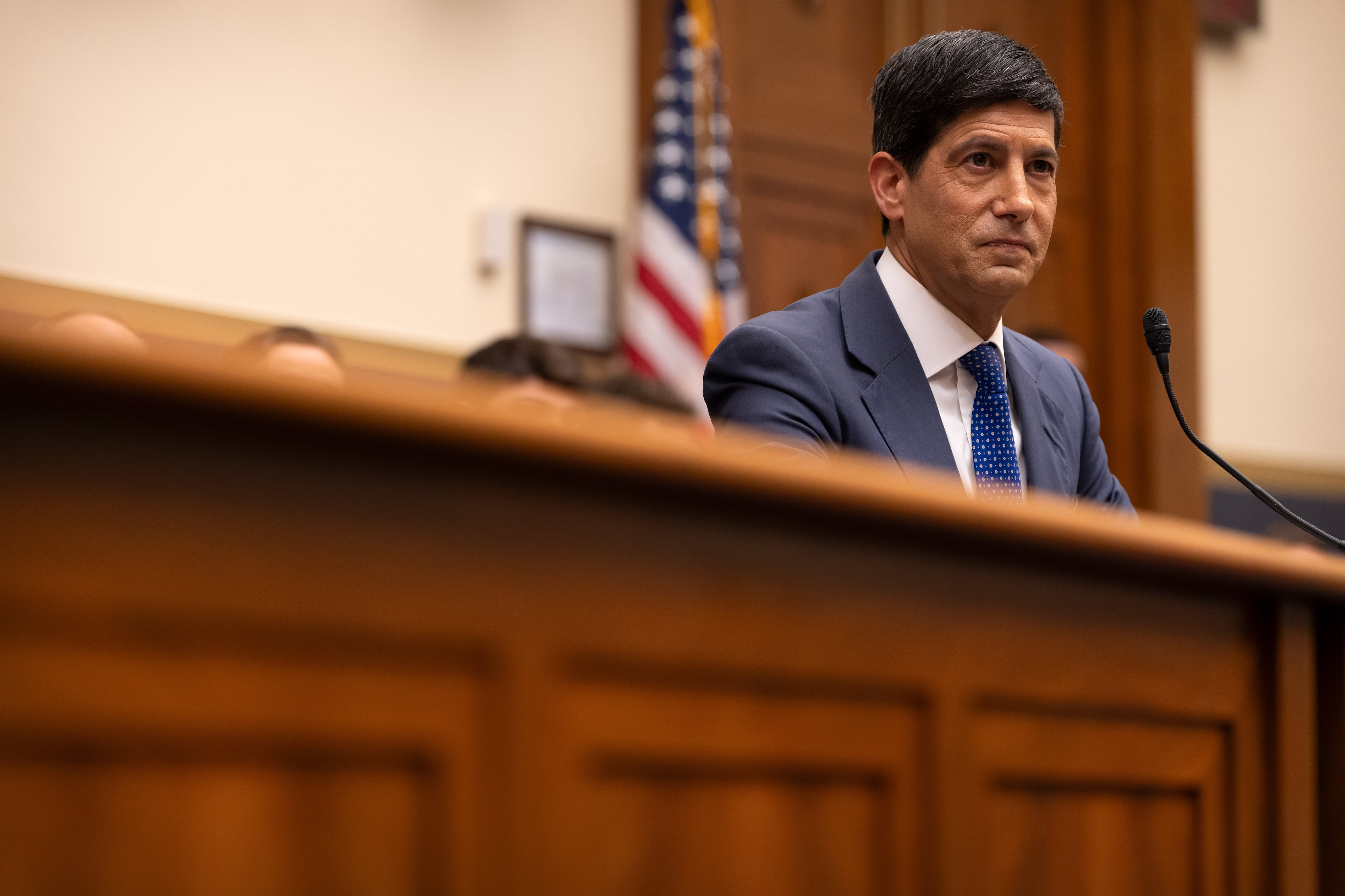 Federal Reserve Chair Kevin Warsh appears before the House Financial Services Committee on Capitol Hill Tuesday. (Mark Schiefelbein/AP)