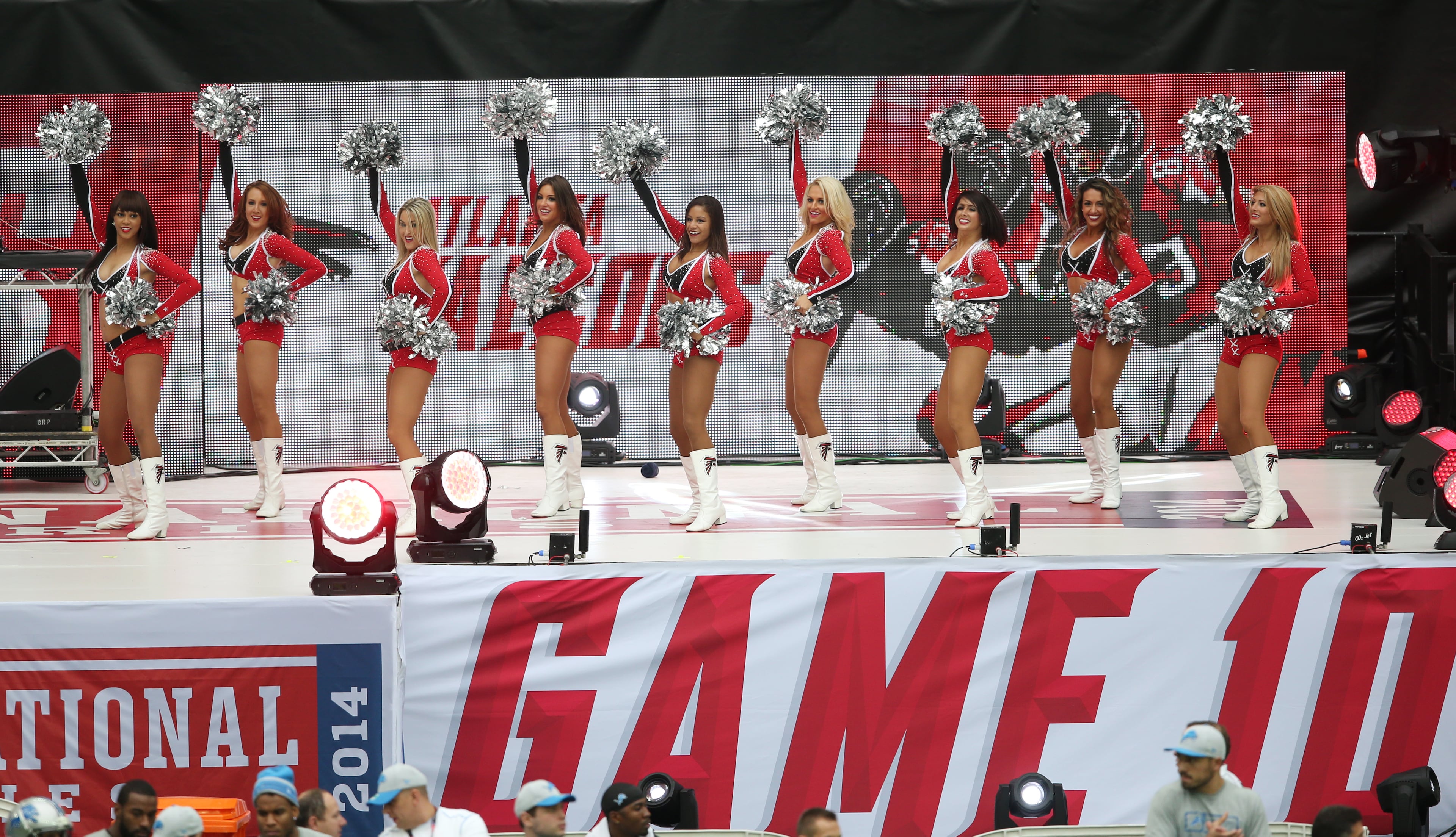Detroit Lions v Atlanta Falcons, NFL International Series at Wembley Stadium in London. 26/10/14, photo: DAVE SHOPLAND /NFL Atlanta falcon's Cheerleaders
