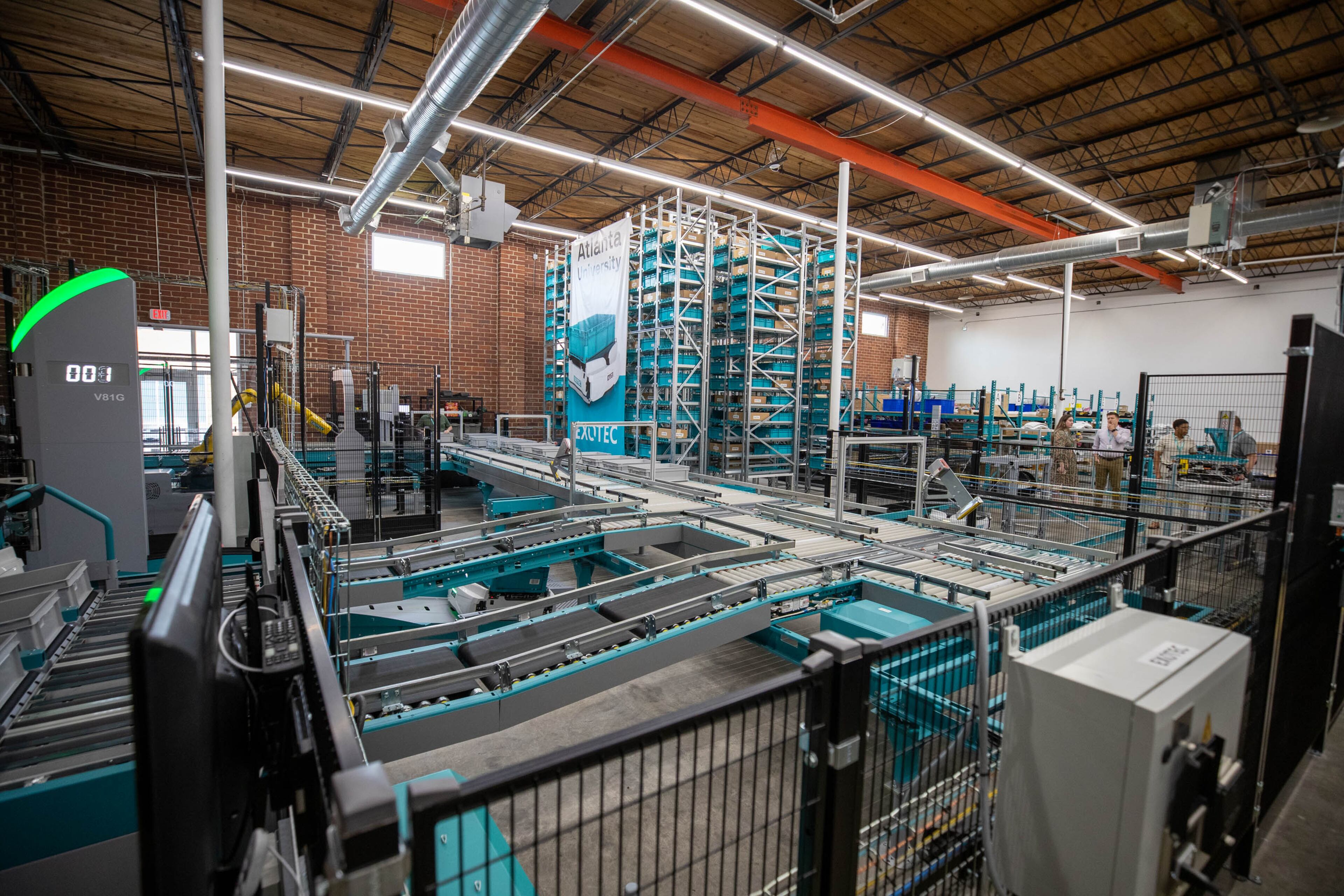 The viewing of the demonstration room of Exotec’s new headquarters in Atlanta on Thursday, June 15, 2023. (Katelyn Myrick/katelyn.myrick@ajc.com)