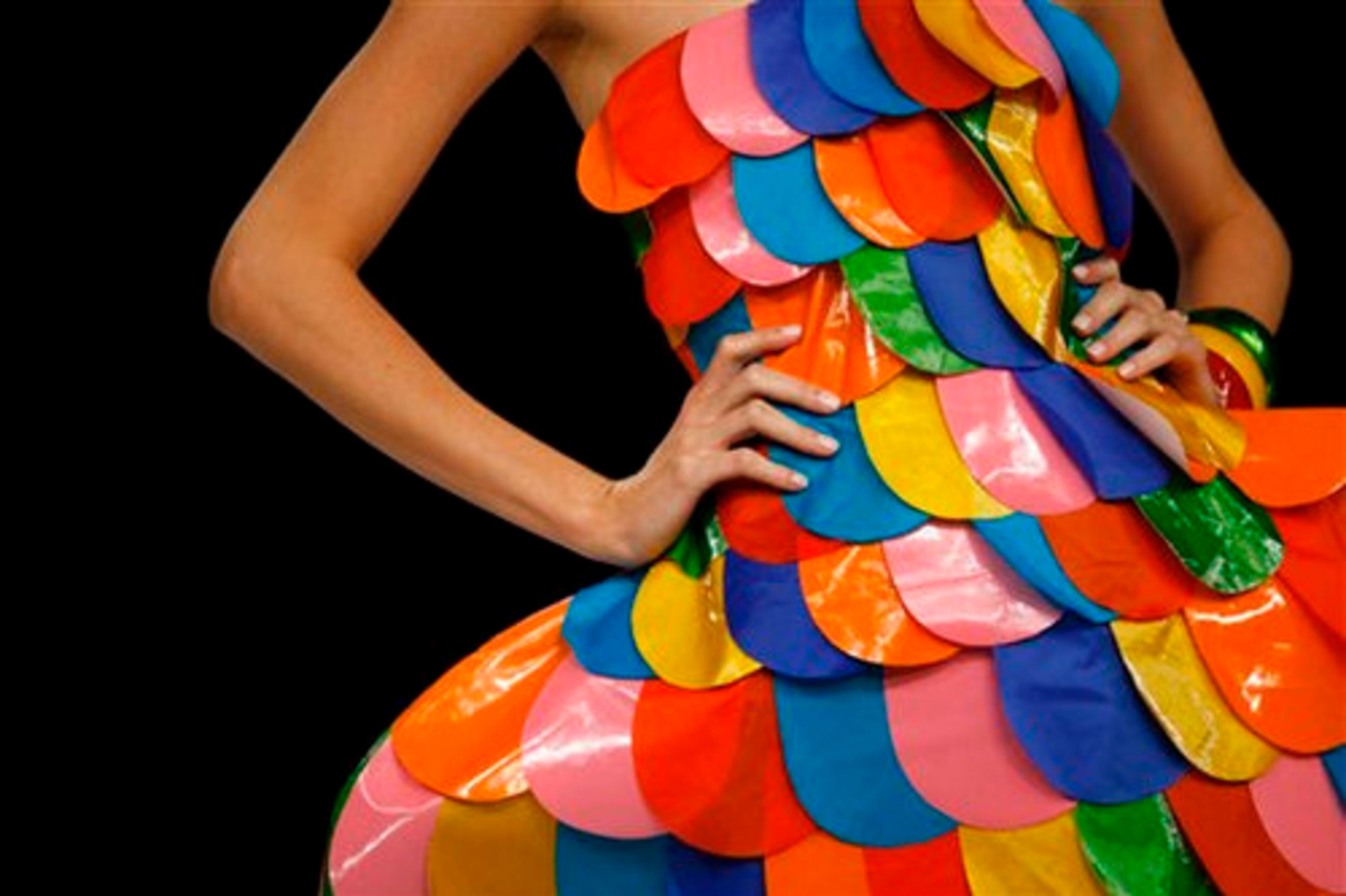 A model wears a creation by Spain's Agatha Ruiz De La Prada in Mexico City on Wednesday.