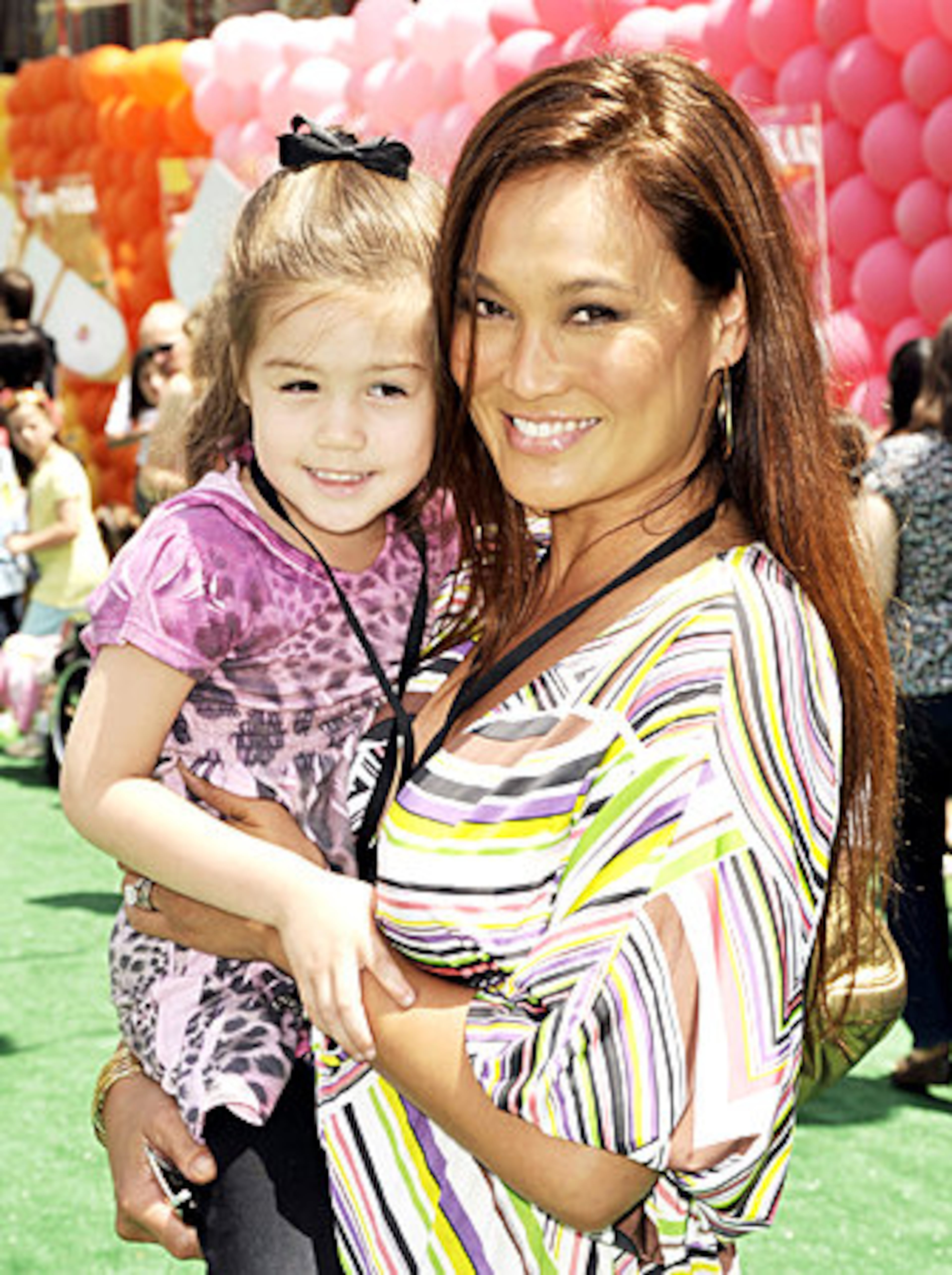 Actress Tia Carrere (R) and her daughter Bianca Wakelin arrive.