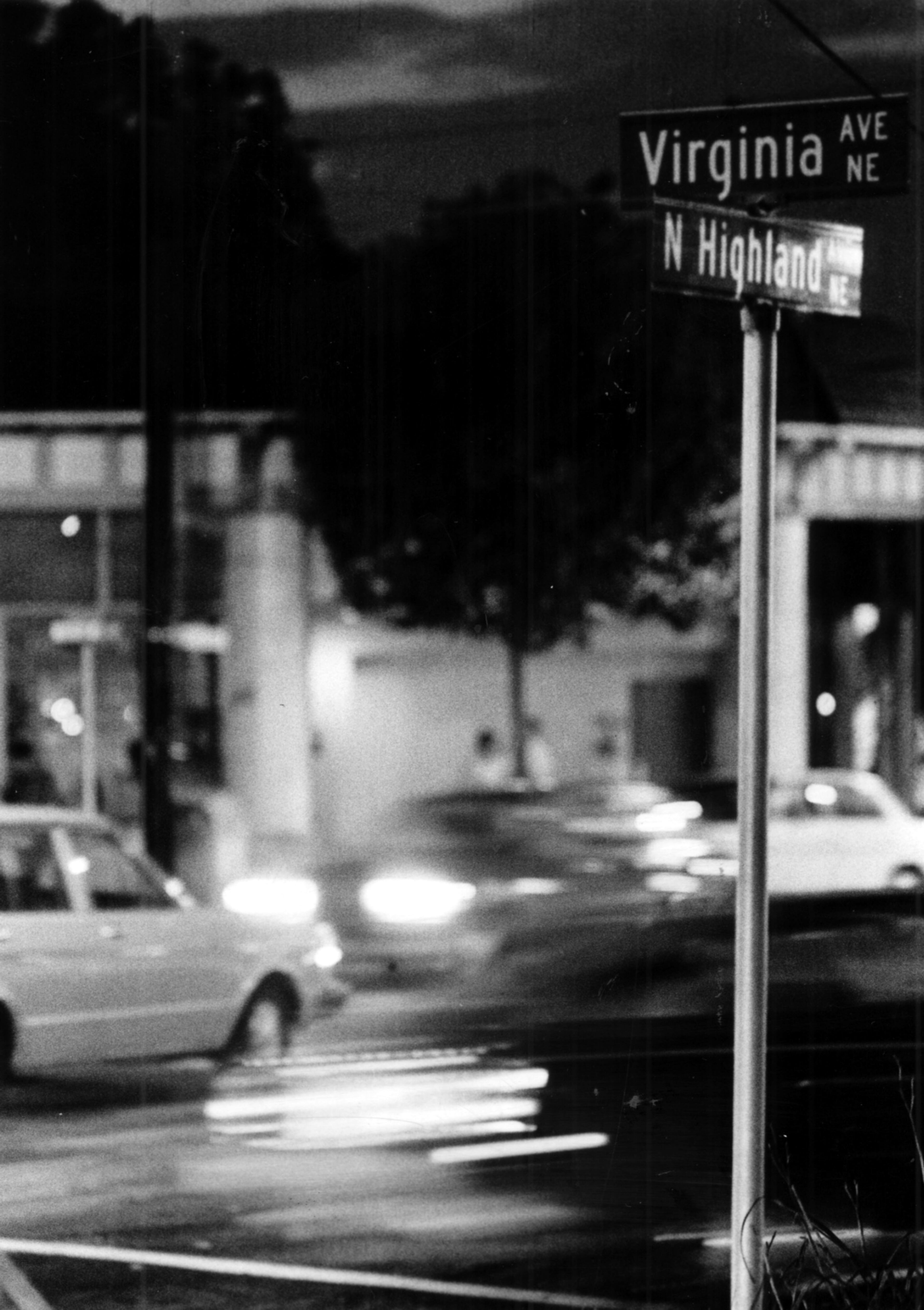 Street signs at the intersection of Virginia and North Highland avenues in 1985. (Johnny Crawford/AJC staff) 1985