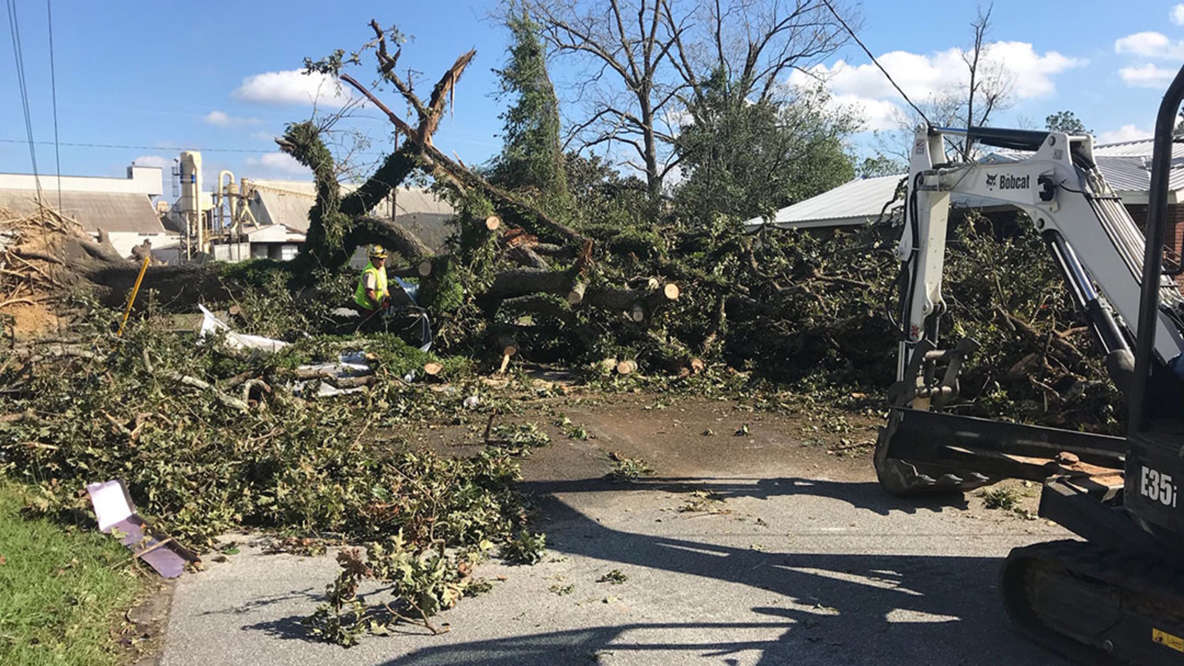 Crews from the Georgia Forestry Commission help with cleanup in southwest Georgia after Hurricane Michael struck the region in October.