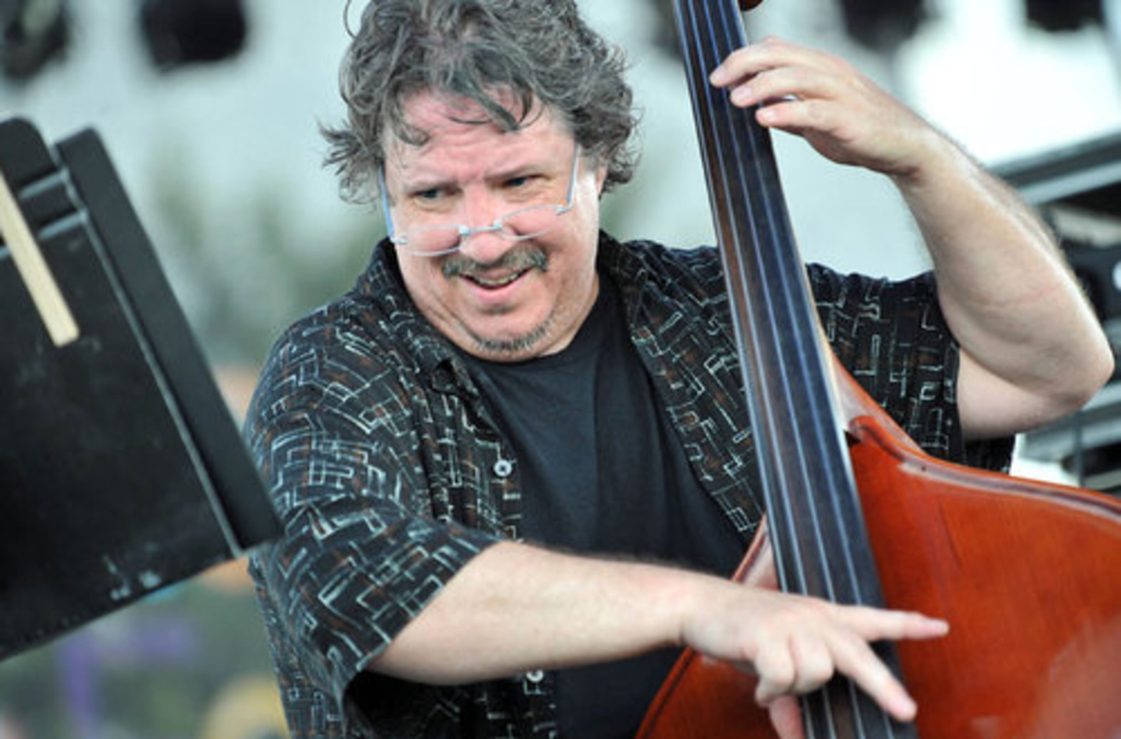 Bassist Keith White, of Jay Norem/Keith White Quartet, performs on the main stage.