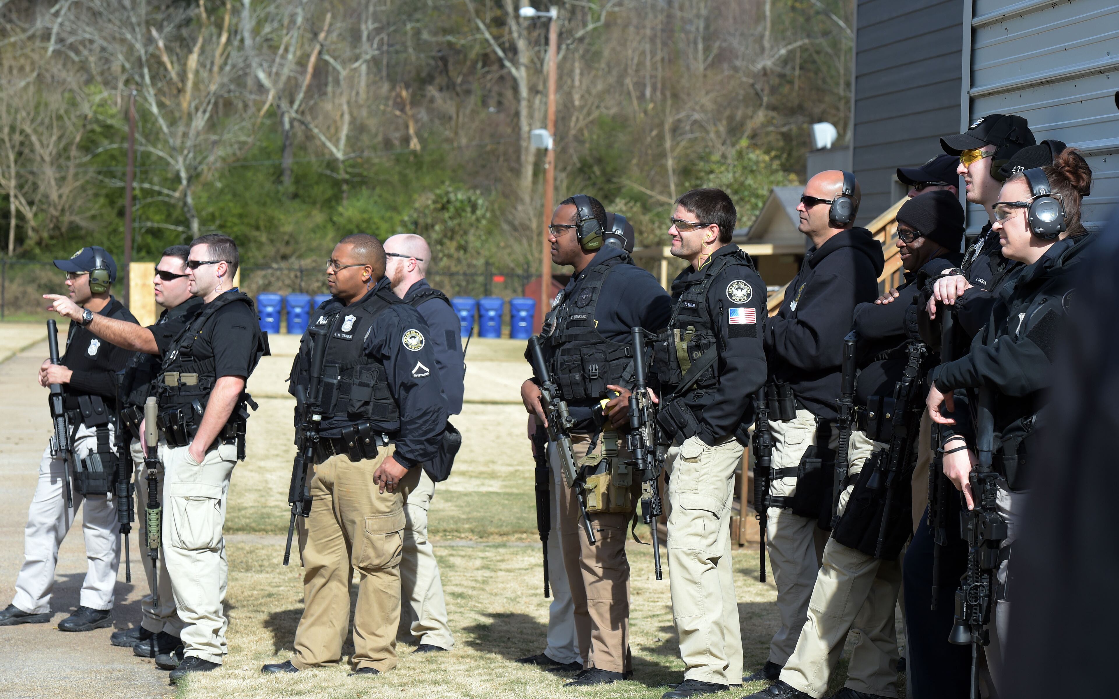 NOVEMBER 24, 2015 ATLANTA Officers watch during the training session. KENT D. JOHNSON/ kdjohnson@ajc.com