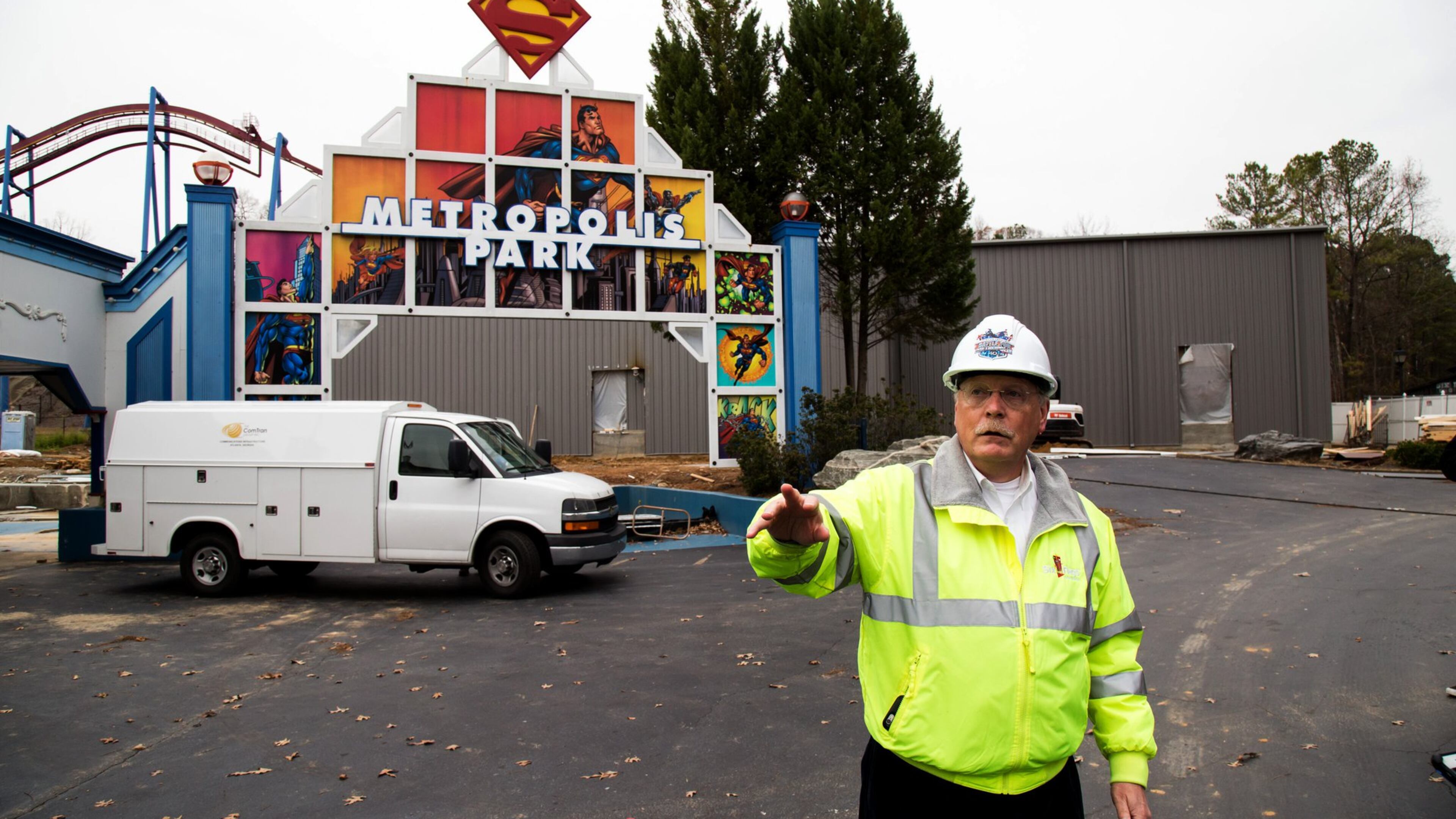 Park President Dale Kaetzel talks about the changes to the park that are taking place to accommodate the new Thrill Ride Justice League: Battle for Metropolis. The ride is scheduled to open in May of 2017.