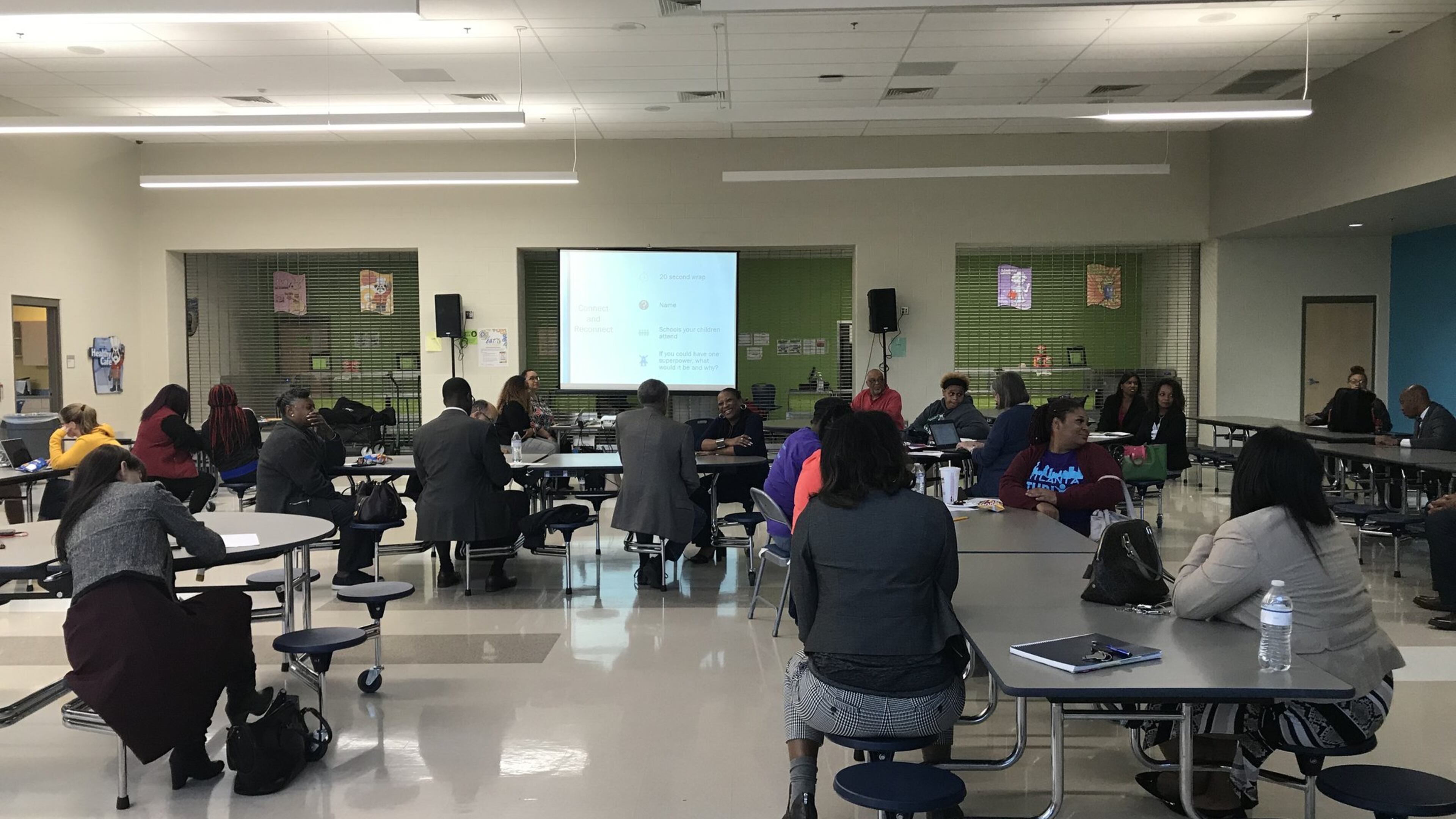 Parents, employees and residents participate in a community meeting Tuesday, Oct. 22, 2019, at Tuskegee Airmen Global Academy. The meeting was a chance to get public feedback about the search for the next Atlanta Public Schools superintendent. VANESSA McCRAY/vanessa.mccray@ajc.com