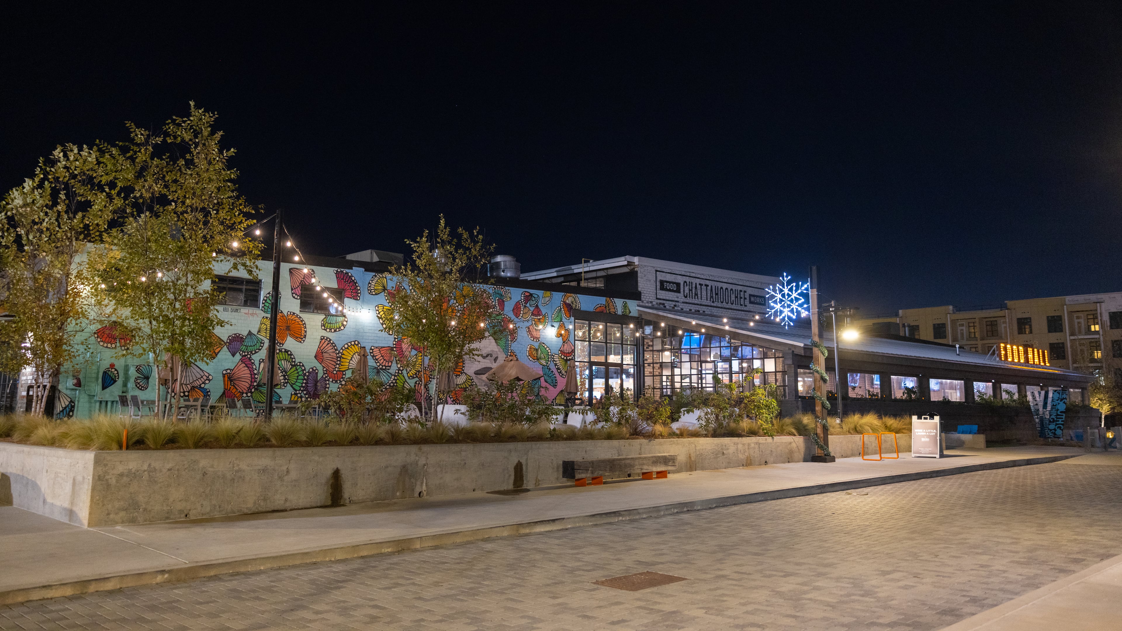 Chattahoochee Food Works outside seating area at The Works on November 17, 2022