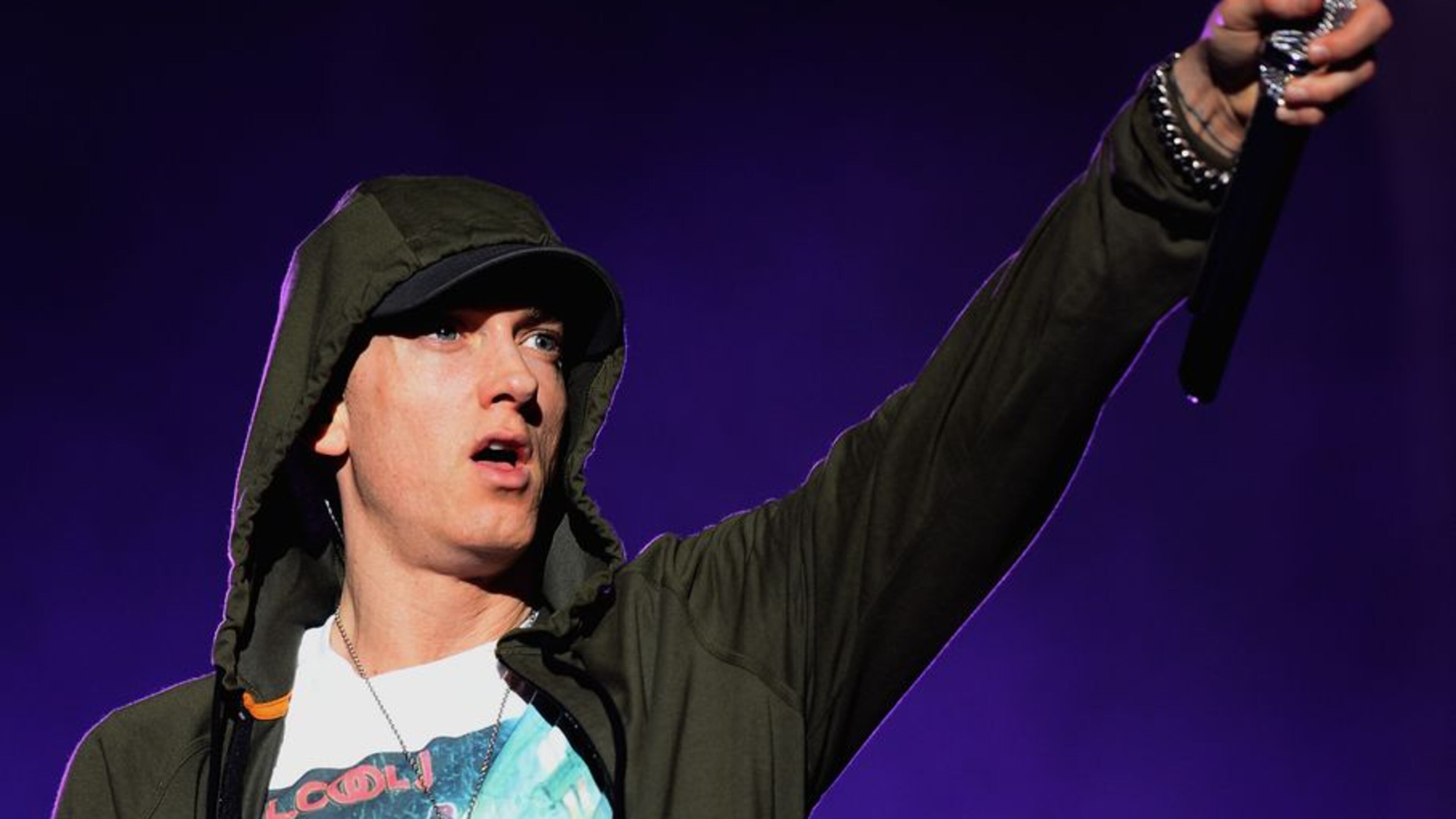 Eminem will headline one of two stages the second night of the fest. Photo: Getty Images.
