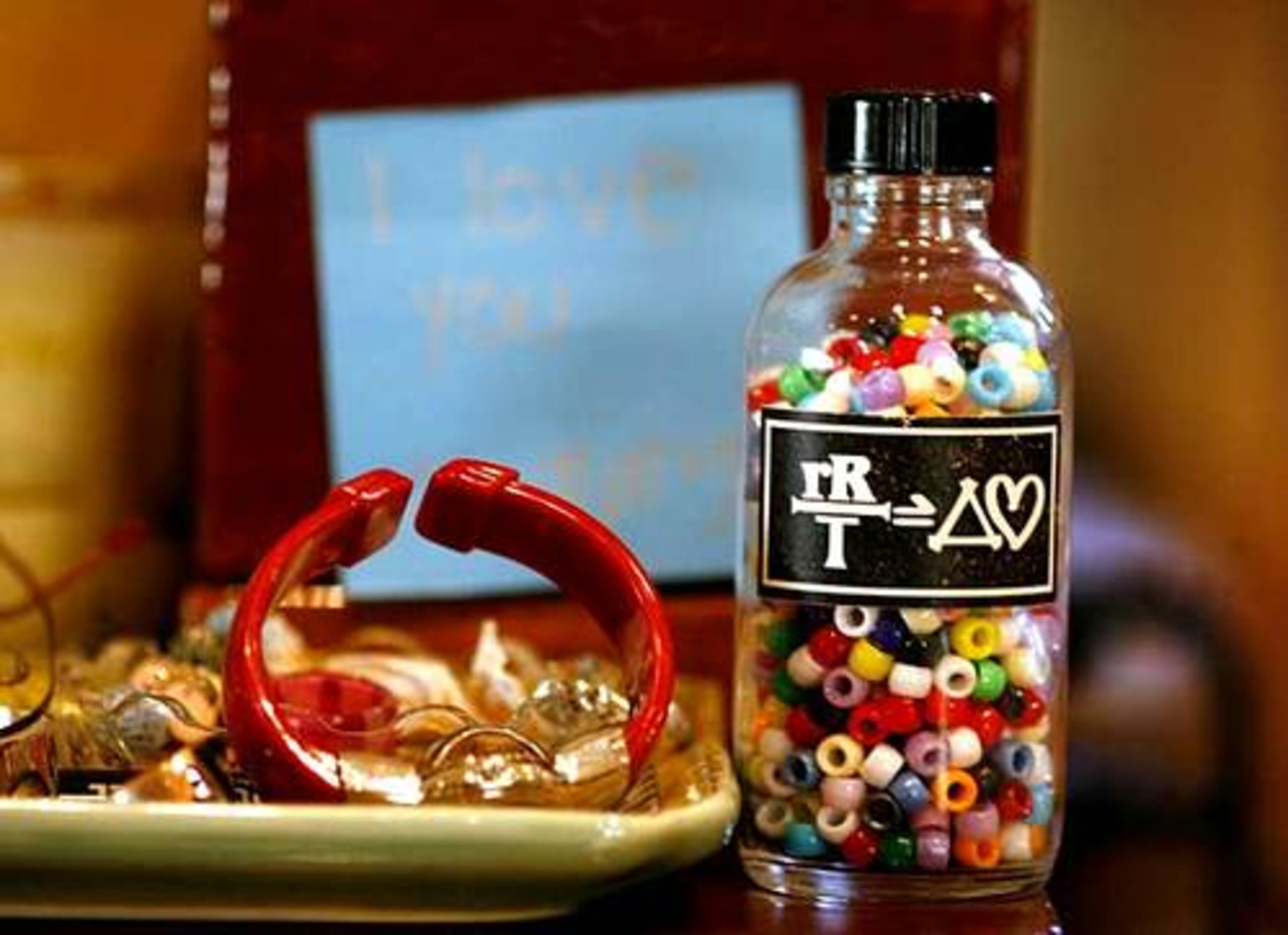 A bottle of beads representing the weekends remaining with his children before they're in college sits in the kitchen to remind Jeff Foxworthy of how precious his time with family is.