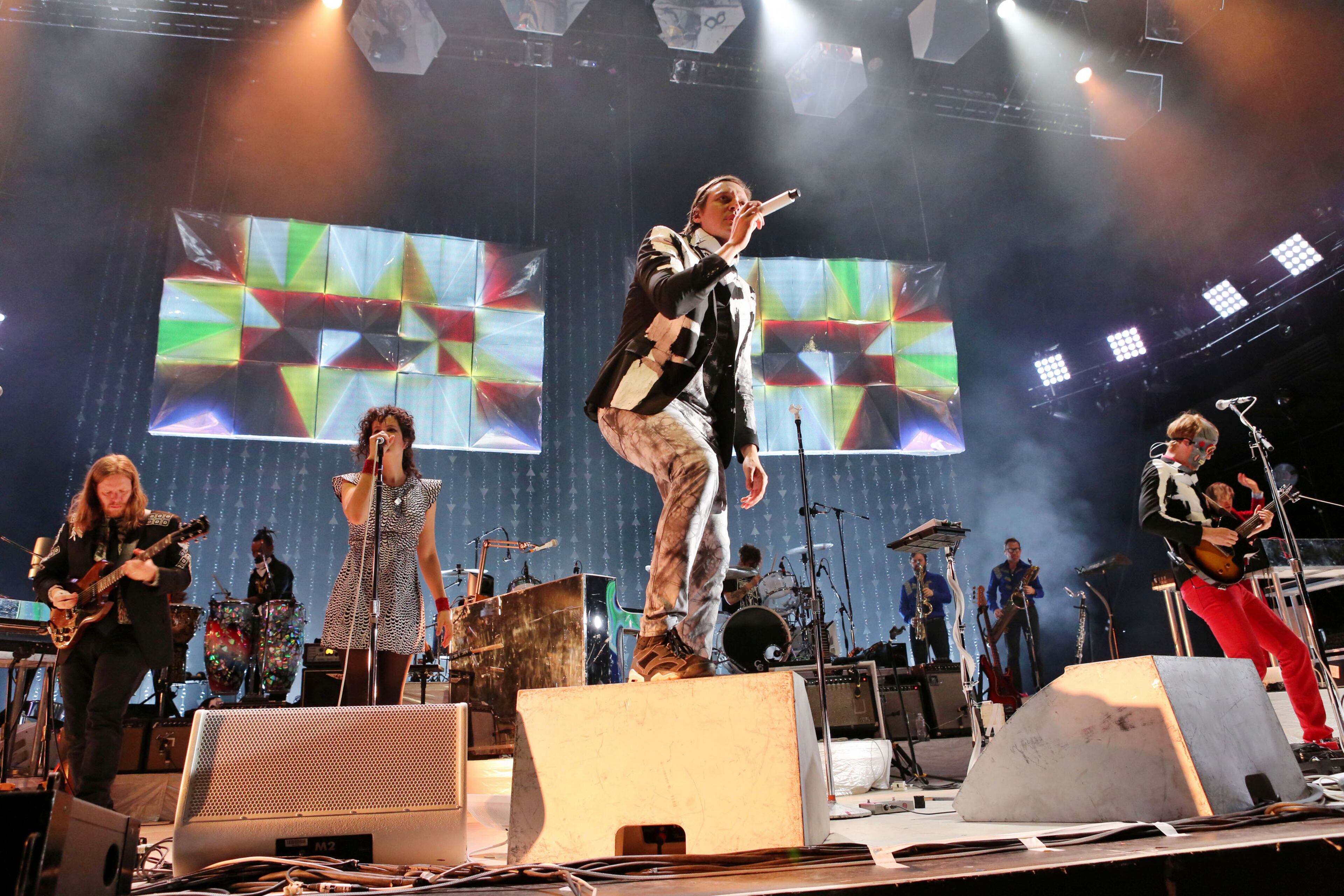 Canada's indie rockers Arcade Fire energized a large crowd Friday, May 2, 2014 at Aaron's Amphitheatre at Lakewood in Atlanta on their Reflektor tour. Tune-Yards and Kid Koala opened the show.
