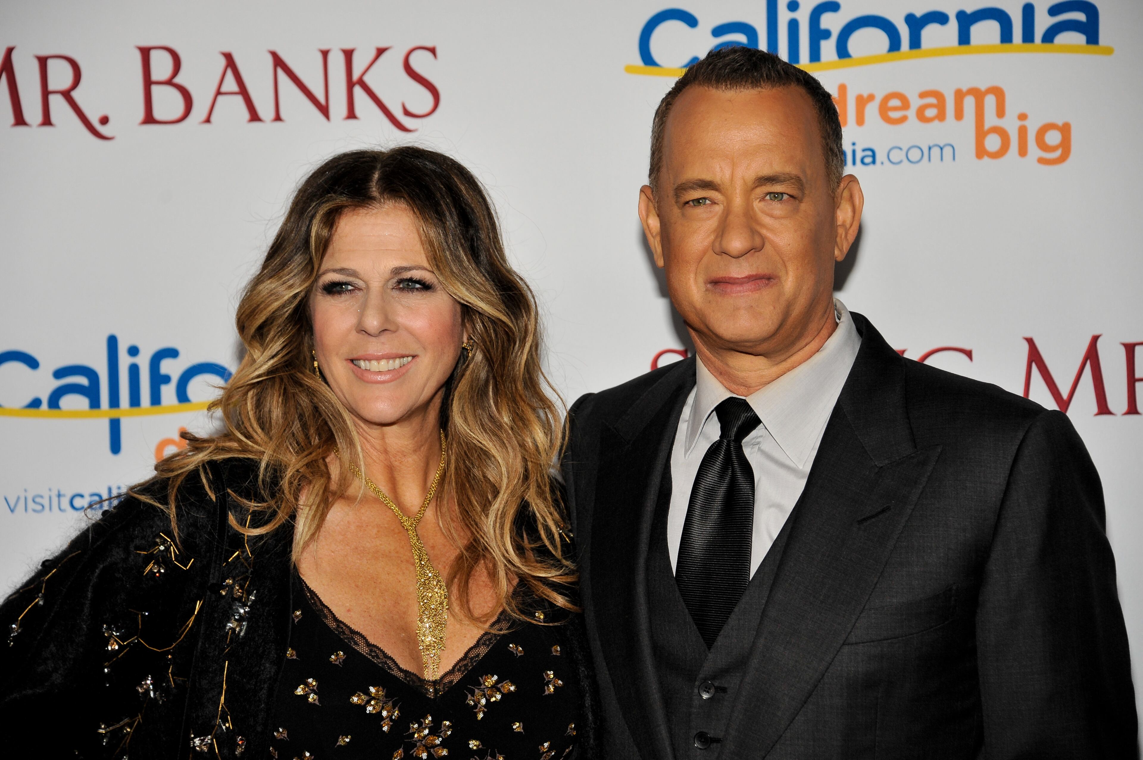Tom Hanks, left, and Rita Wilson arrive at the U.S. Premiere of "Saving Mr. Banks," at Disney Studios on Monday, Dec. 9, 2013, in Burbank, Calif. (Photo by Richard Shotwell/Invision/AP)