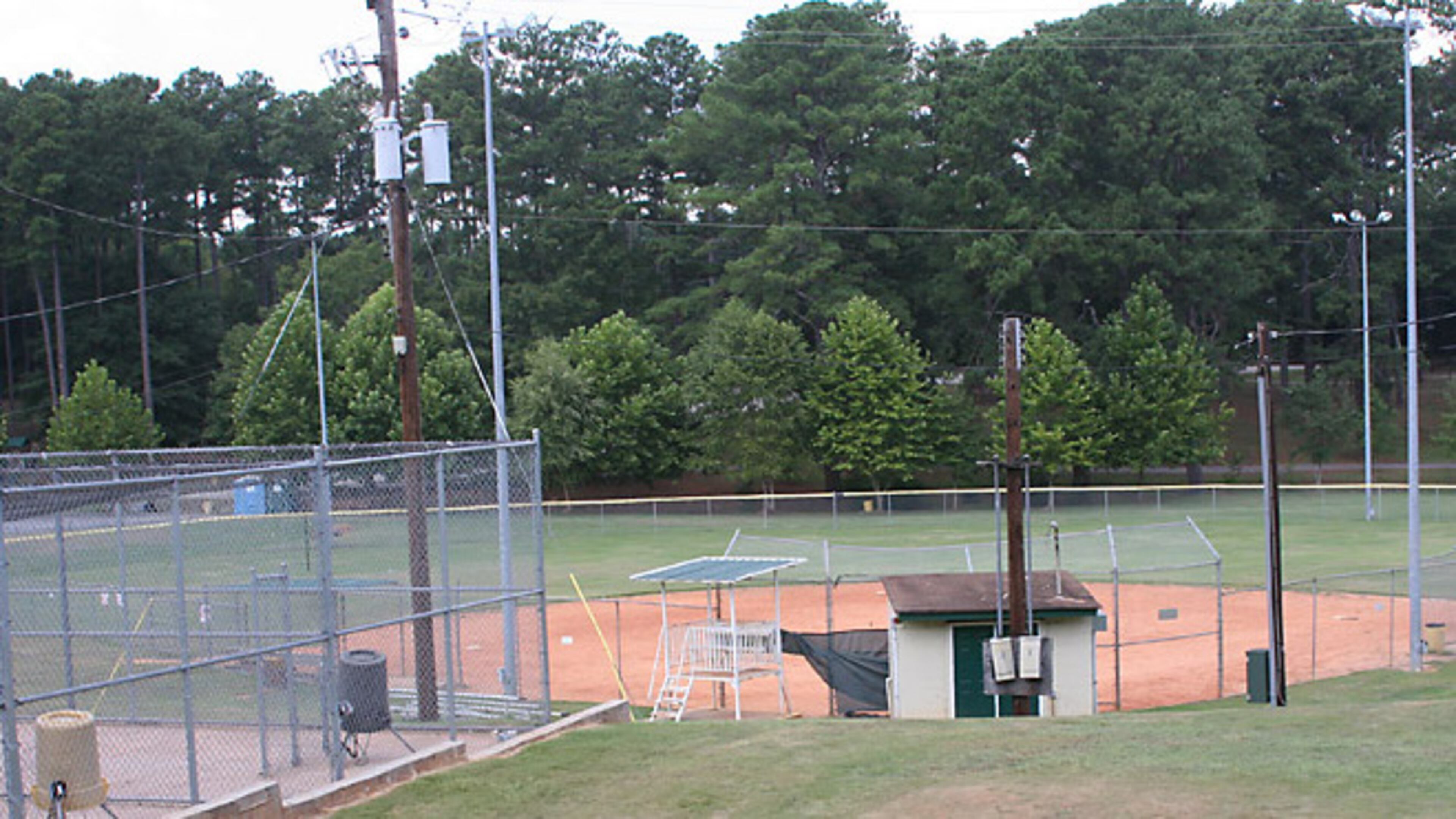 Work is underway on a damaged field at Alexander Park.