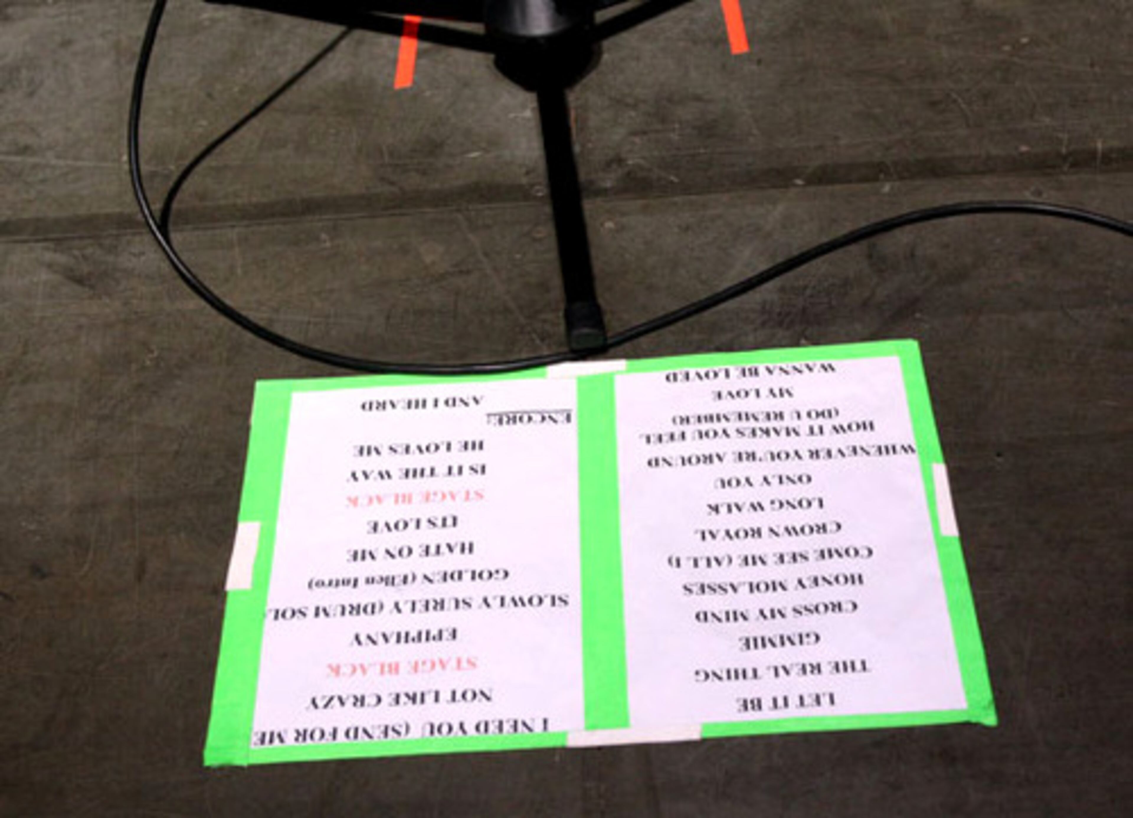 Scott's set list for her sold out performance downtown Friday night.