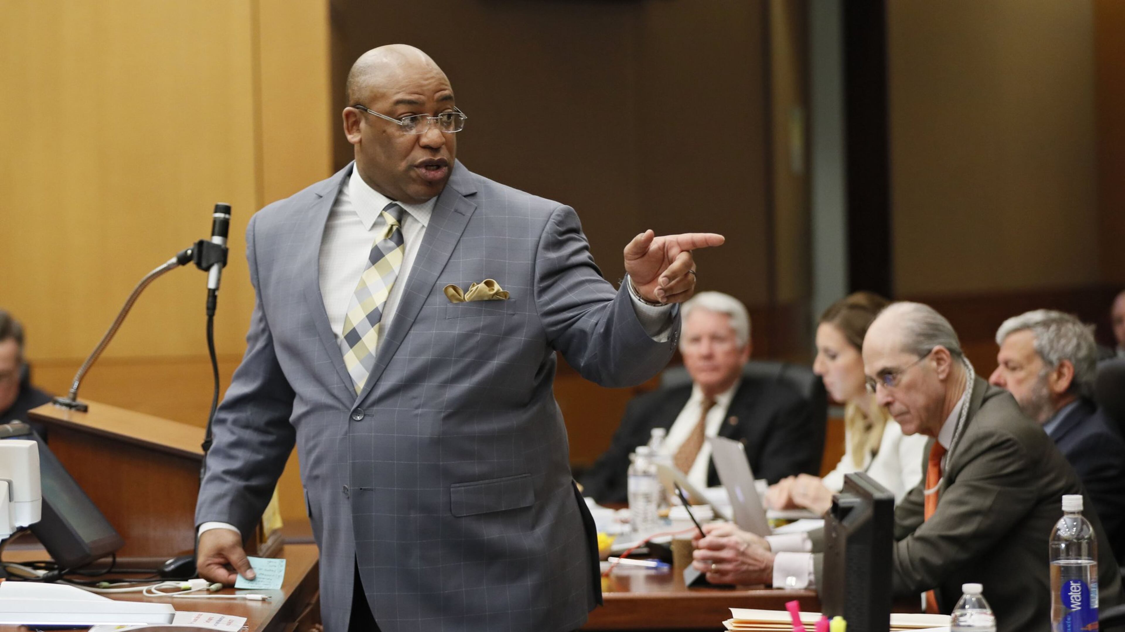 Chief Assistant District Attorney Clint Rucker during discussion of rebuttal witnesses this morning during the Tex McIver murder trial at the Fulton County Courthouse. Bob Andres bandres@ajc.com AJC FILE PHOTO