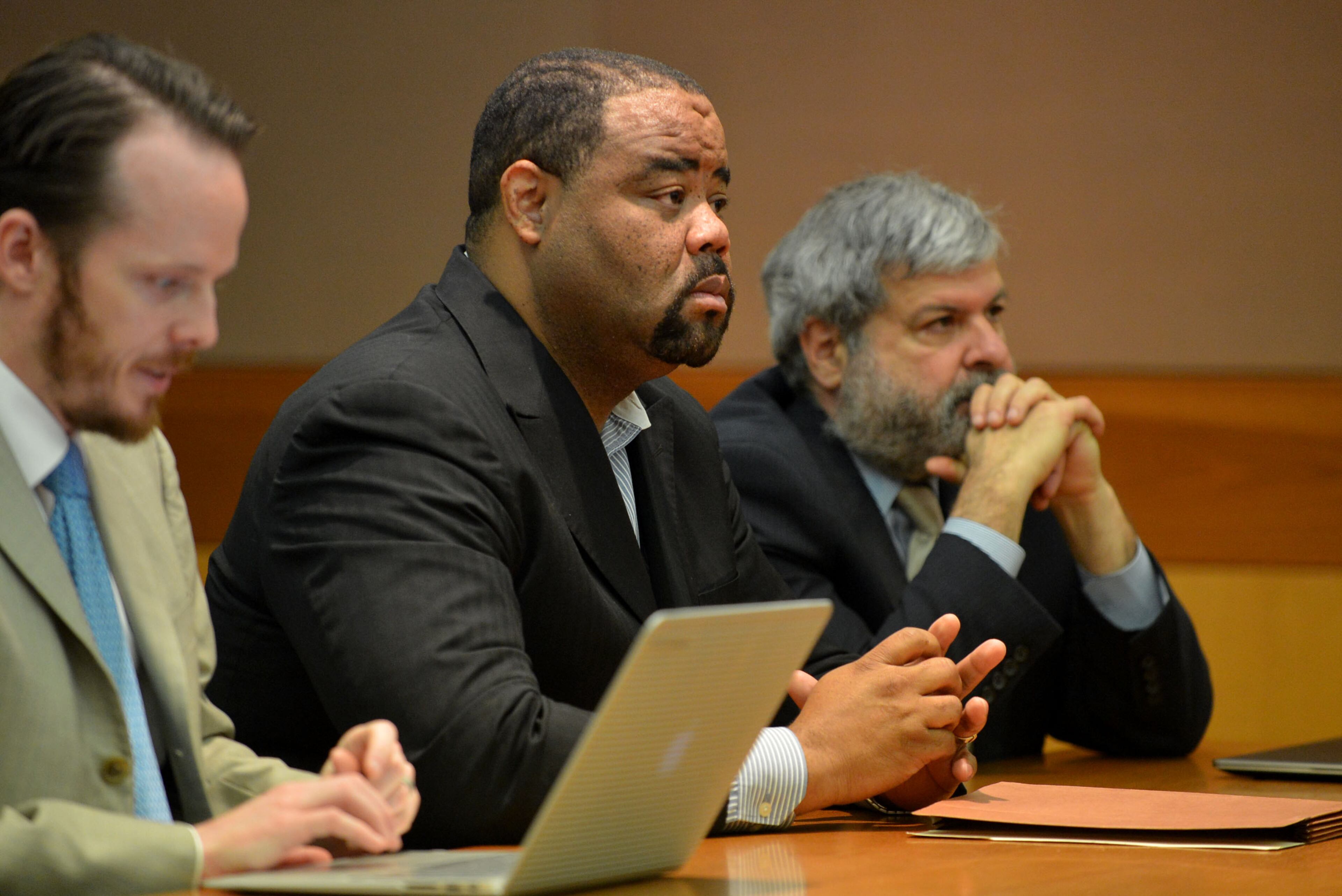 Christopher Waller, the former principal of Parks Middle School, sits with his attorneys, John Garland (left) and Don Samuel (right), as he pleaded guilty and agreed to cooperate with prosecutors. Waller avoided prison time as a first-time offender. Instead, he must pay $50,000 in fines and restitution, serve five years of probation, perform 1,000 hours of community service and apologize.Educators in the Atlanta Public Schools cheating scandal enter pleas before Judge Jerry Baxter in Fulton County Superior Court Friday, February 21, 2014. Any defendants in the widespread Atlanta Public Schools cheating case who don't make guilty pleas by the end of Friday will likely go on trial this spring, including Superintendent Beverly Hall and senior members of her staff. KENT D. JOHNSON / KDJOHNSON@AJC.COM
