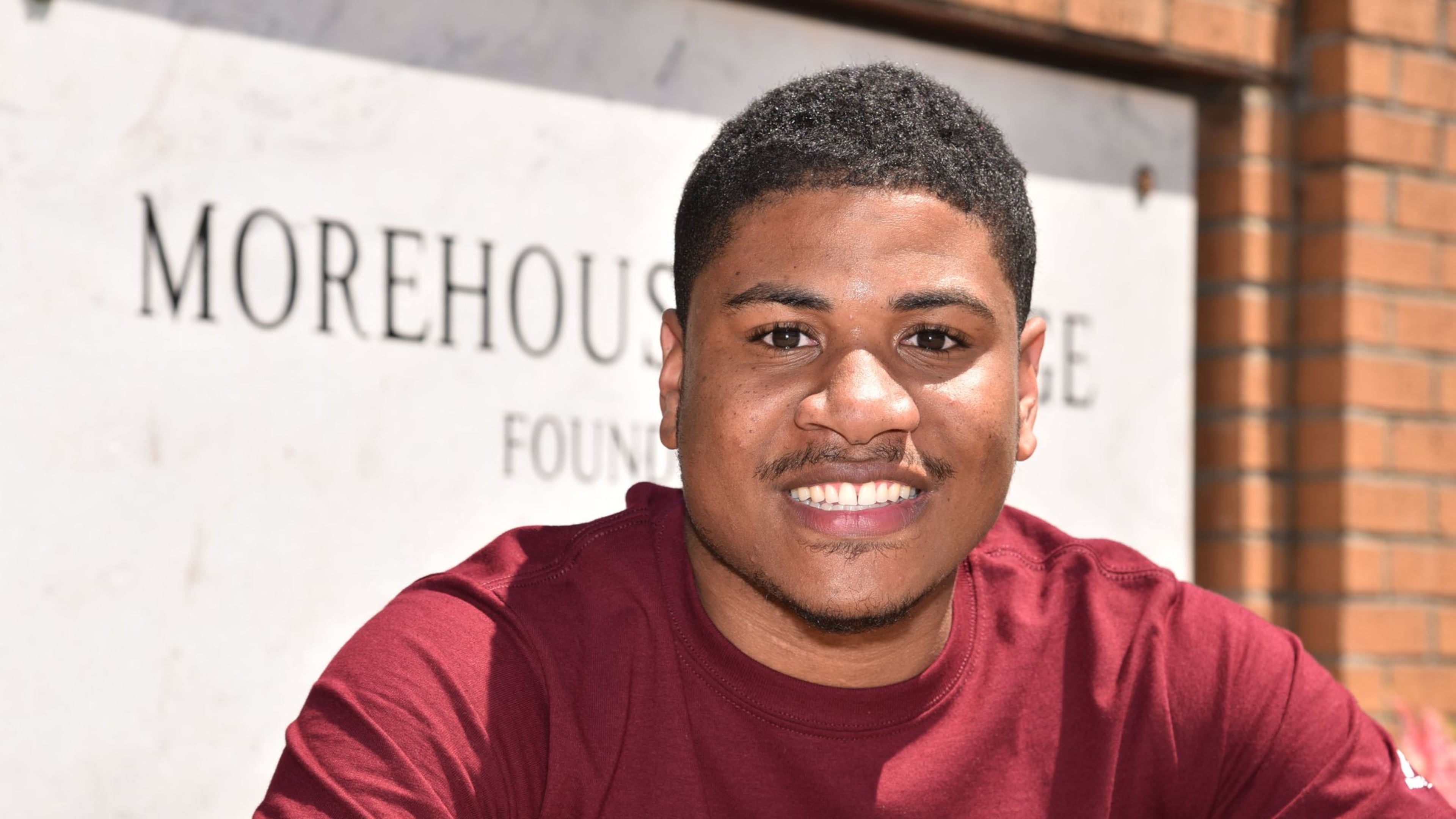 Morehouse senior Keith Glass at Morehouse College on Tuesday, May 9, 2017. Glass was not a serious student through his early high school years, giving no serious thought to college. Encouragement from educators and other students, and a visit to Morehouse, led him to make changes. HYOSUB SHIN / HSHIN@AJC.COM