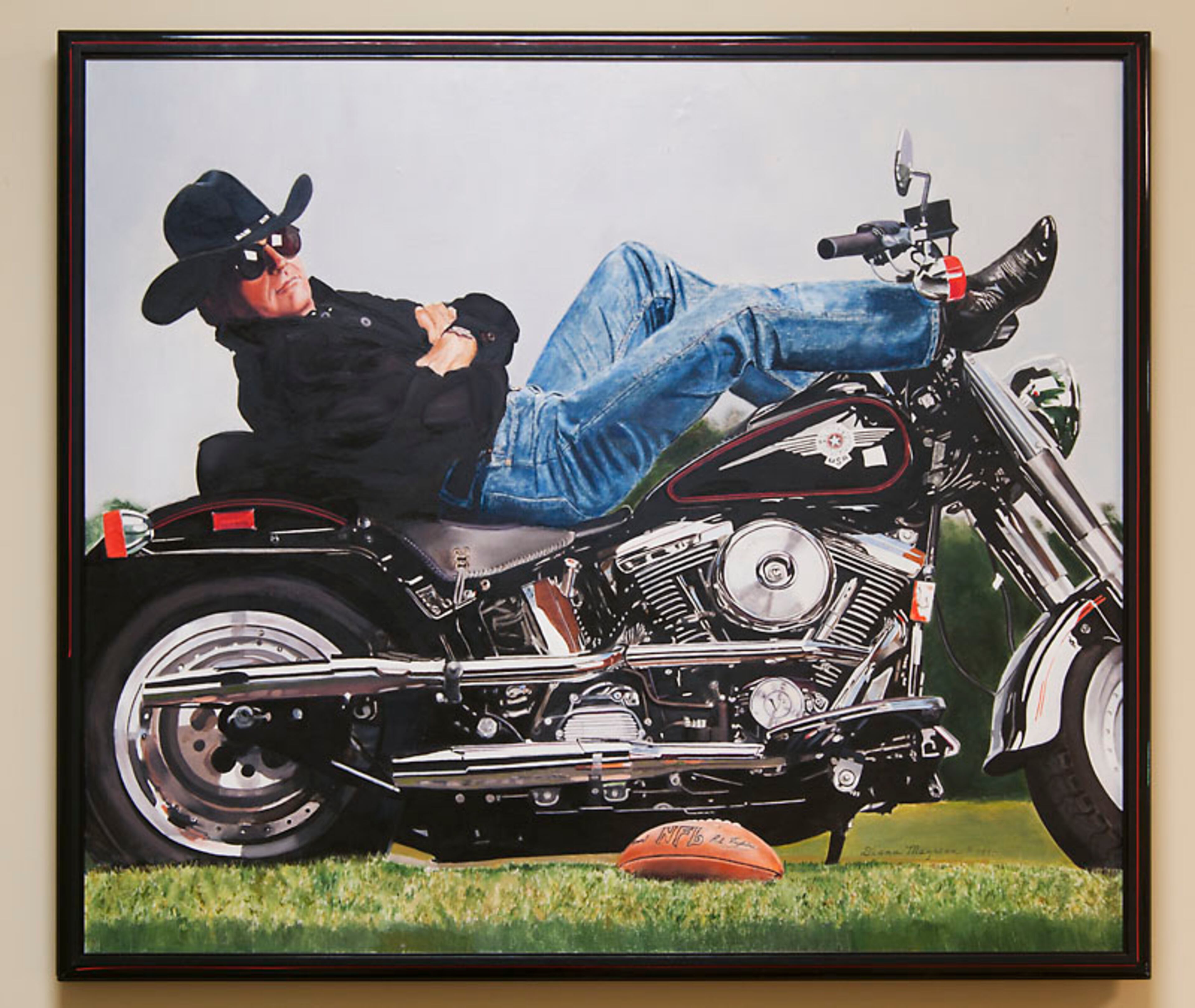 Former Falcons head football coach Jerry Glanville is selling off the contents of his lake home in Georgia, including a large number of football-related memorabilia. Glanville coached the Atlanta Falcons from 1990 to 1993. Among the items up for sale is a painting of Glanville on a Harley Davidson motorcycle painted by an artist who also painted a portrait of Elvis Presley. Glanville was a huge Elvis fan and famously left tickets for "The King" while coach of the Houston Oilers. Donna Davis Estate Sales in Dawsonville is handling the sale, which is open to the public from May 15 to May 17.