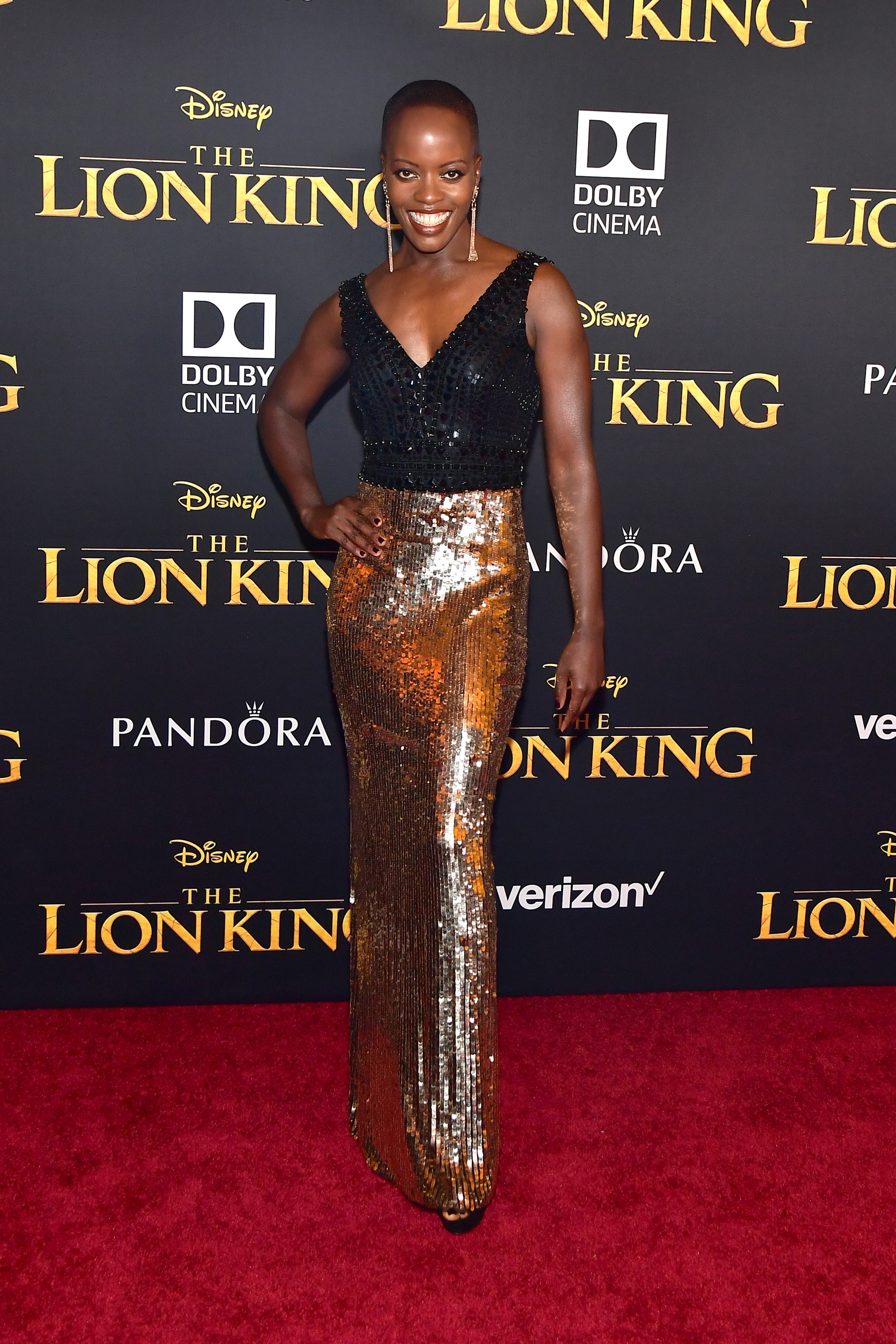 HOLLYWOOD, CALIFORNIA - JULY 09: Florence Kasumba attends the premiere of Disney's "The Lion King" at Dolby Theatre on July 09, 2019 in Hollywood, California. (Photo by Matt Winkelmeyer/Getty Images)