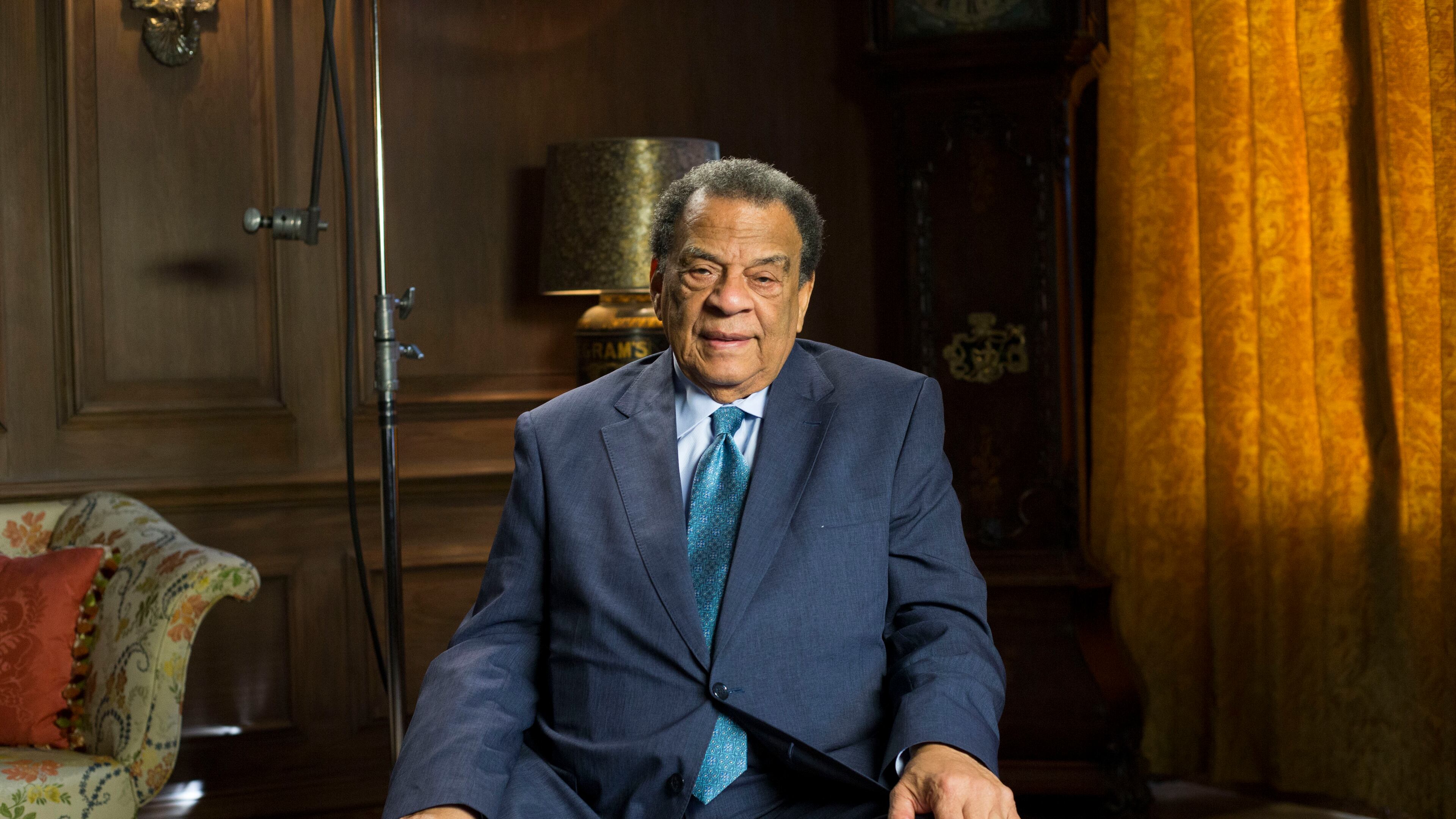 Andrew Young, the former mayor of Atlanta and former U.S. ambassador to the United Nations, poses for a March portrait inside the Swan House at the Atlanta History Center. ALYSSA POINTER/ALYSSA.POINTER@AJC.COM