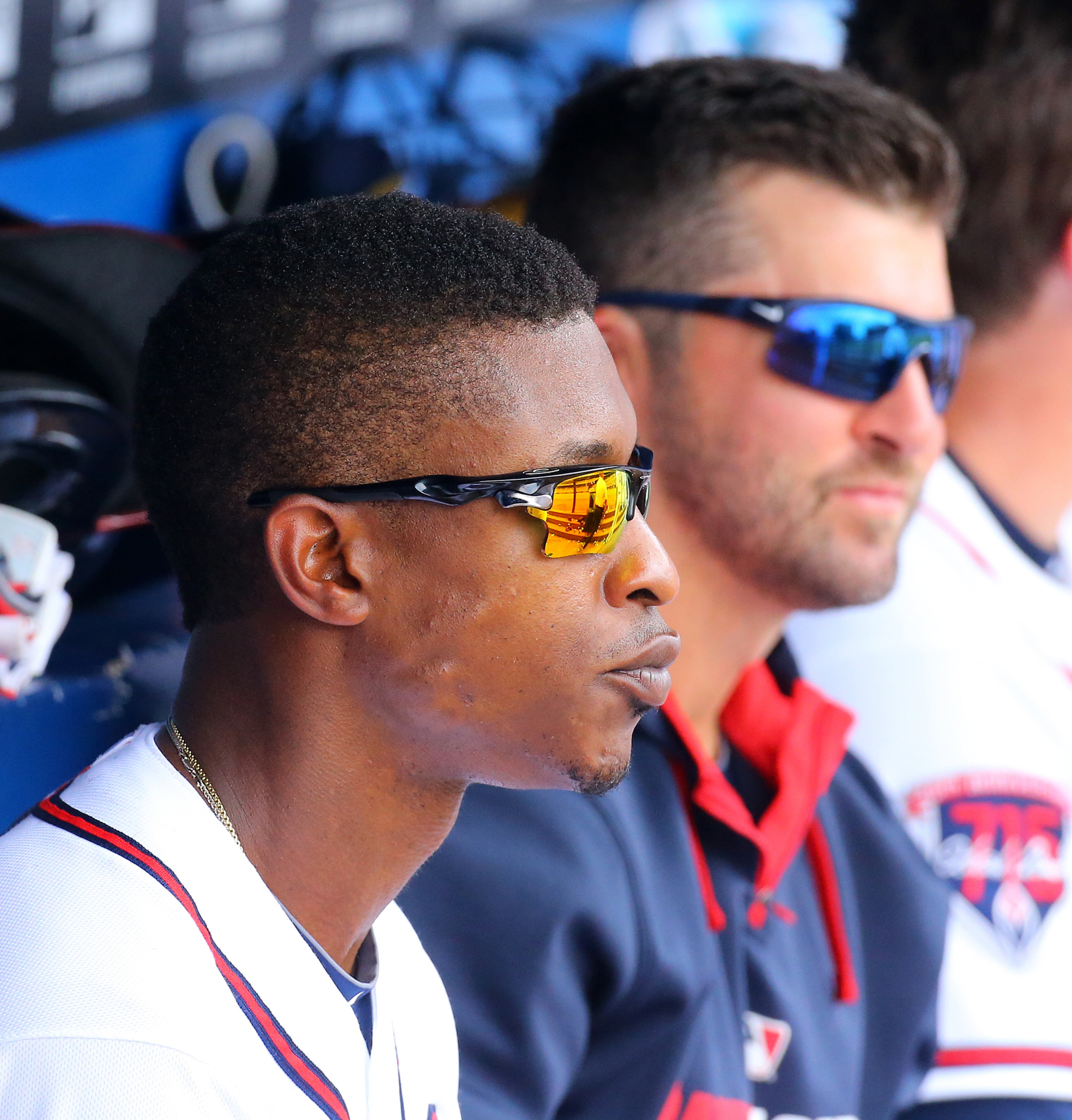 Braves B.J. Upton (left) and Dan Uggla sit on the bench during the ninth inning of a 10-5 loss to the Phillies in their MLB game on Wednesday, June 18, 2014, in Atlanta. Uggla has been relagated to pinch hitting and B.J. Upton, whose batting average is falling, was not in the lineup but made an appearance as a pinch hitter. CURTIS COMPTON / CCOMPTON@AJC.COM