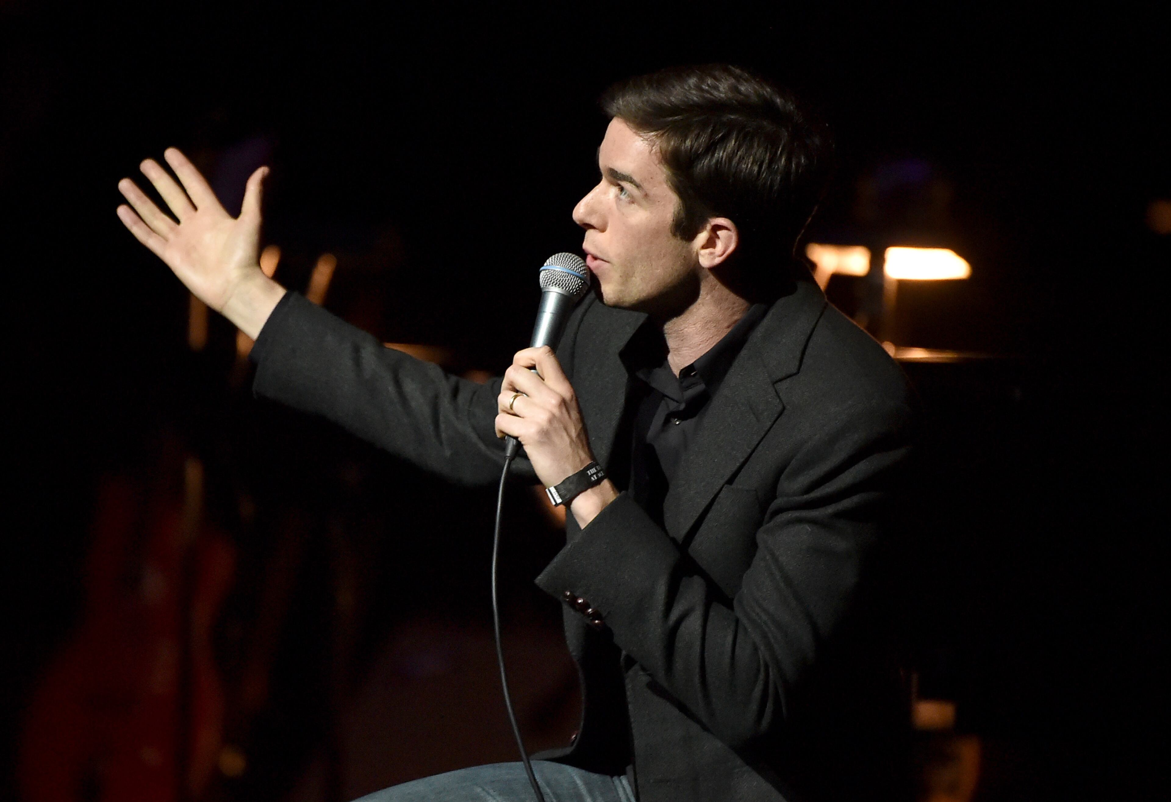 LOS ANGELES, CA - APRIL 07: Actor/comedian John Mulaney performs onstage during The David Lynch Foundation's DLF Live Celebration of the 60th Anniversary of Allen Ginsberg's "HOWL" with Music, Words, and Funny People at The Theatre at Ace Hotel on April 7, 2015 in Los Angeles, California. (Photo by Kevin Winter/Getty Images)