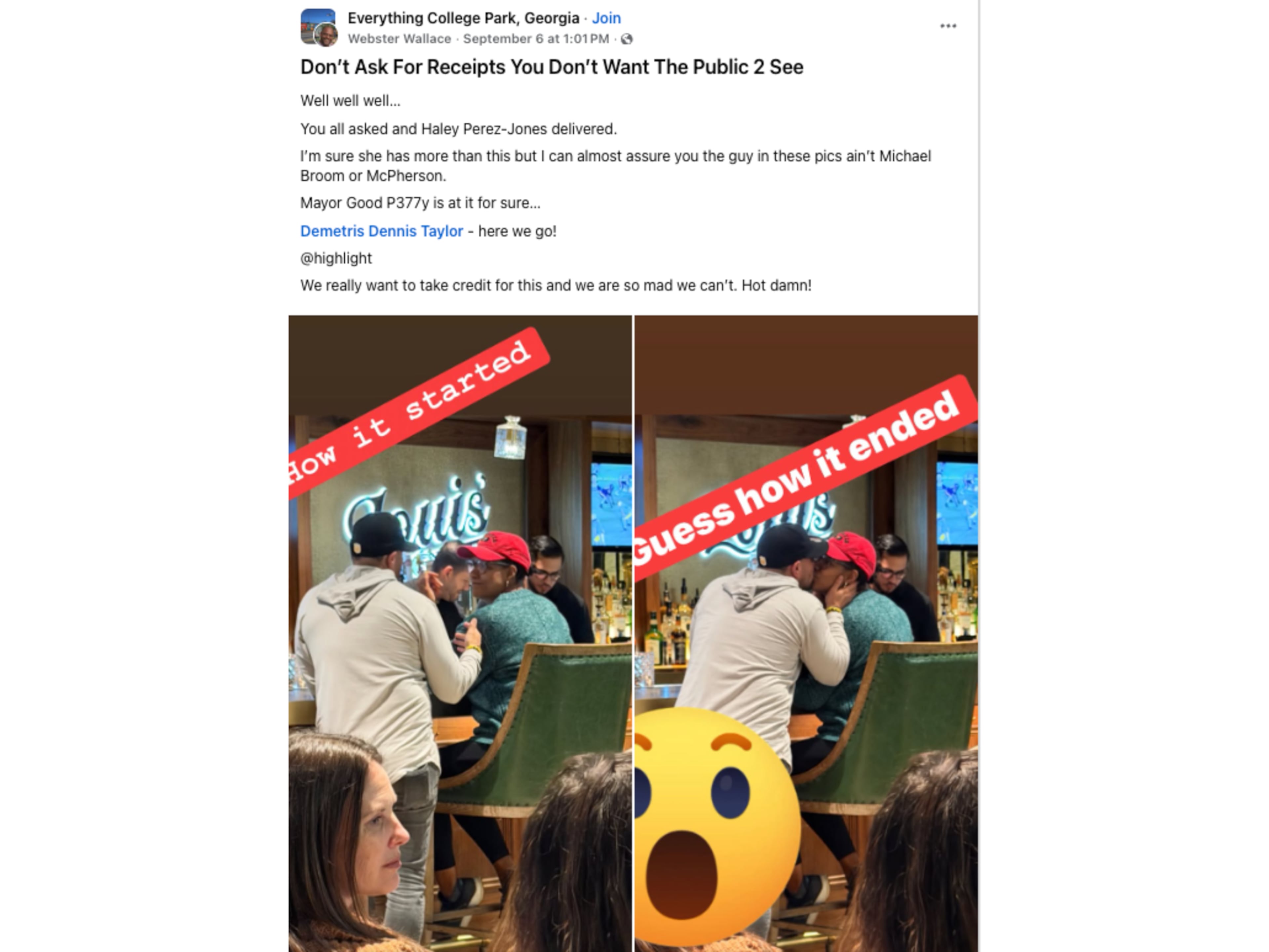 A Facebook post showing a likely real image next to a likely fake one. (Facebook)