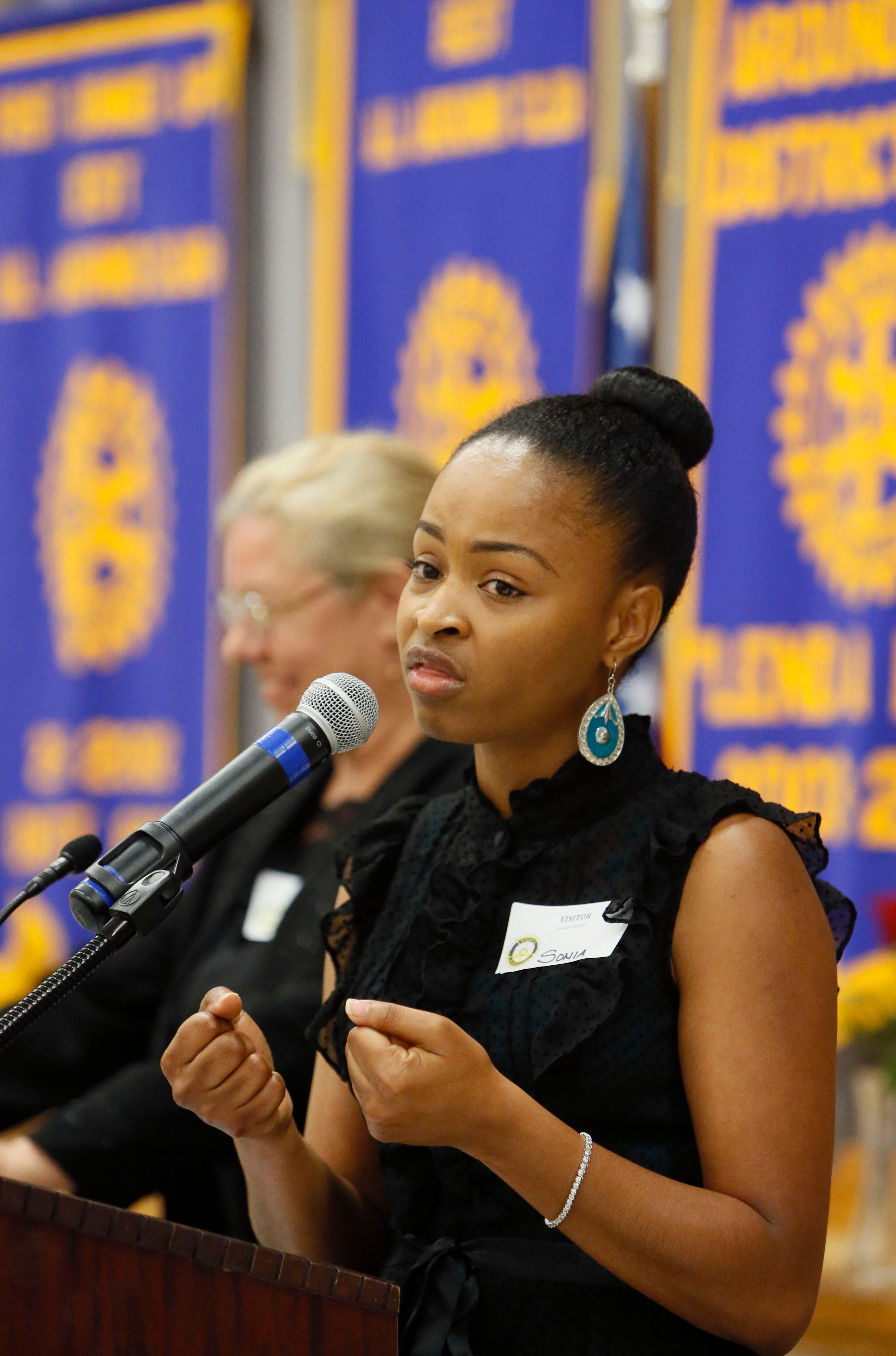 The Roswell Rotary sponsored Simon at Every Woman Works.