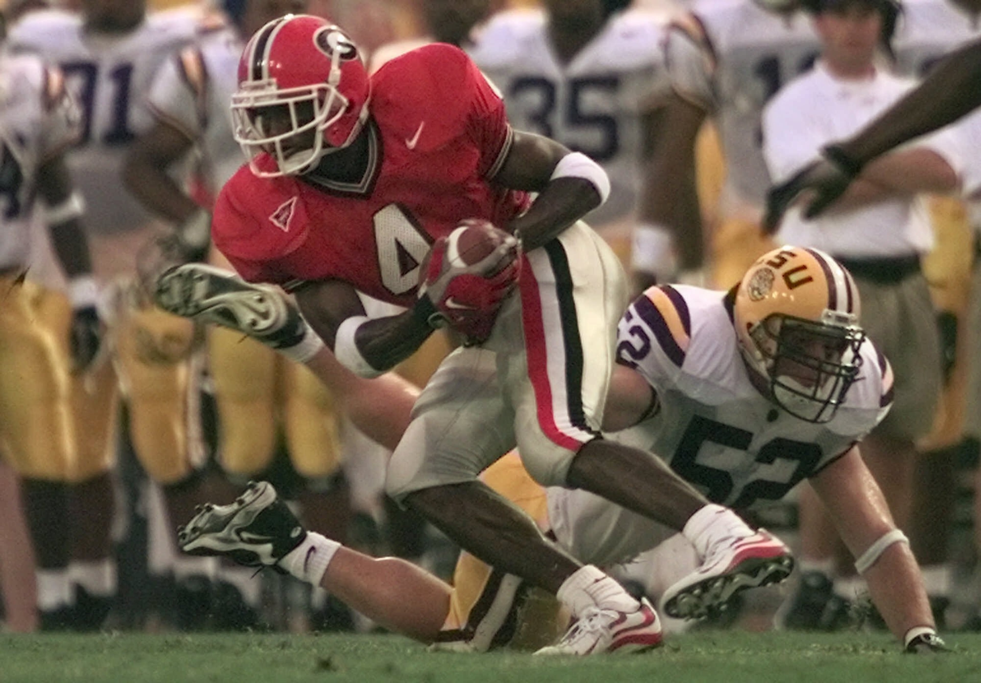 Champ Bailey played nearly 100 plays between offense, defense and special teams when the Georgia Bulldogs visited Tiger Stadium in 1998. (UGA)